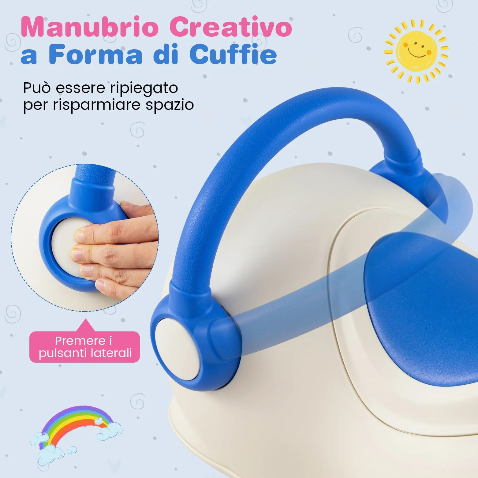 COSTWAY 3 in 1 Cavallo a Dondolo per Bambini con Spazio Nascosto | Dondolo Cavalcabile con Ruote Scorrevoli e Tavola di Equilibrio Rimovibile, Regalo per Bambini 1-3 Anni