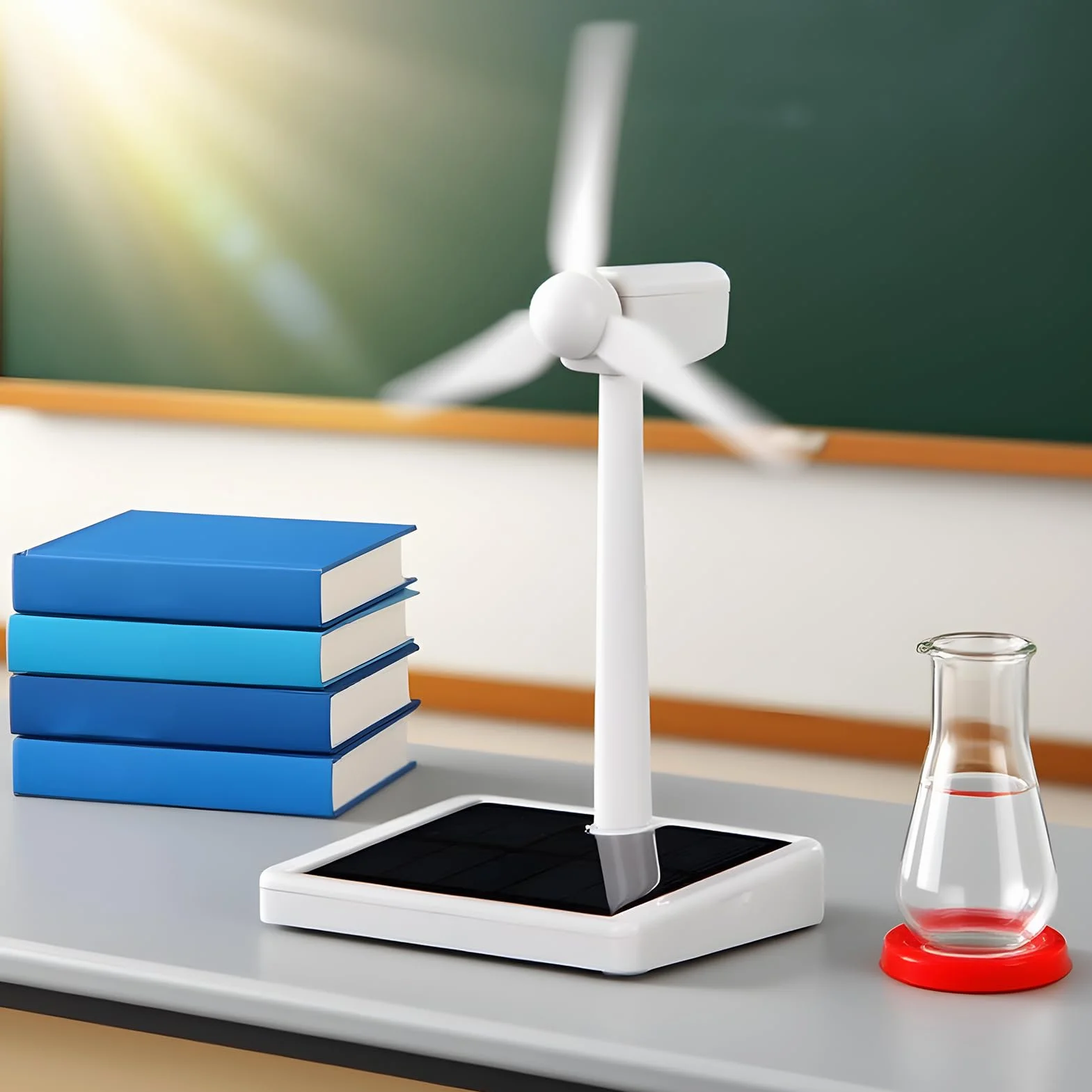 Mulino a vento ad energia solare kit scientifico energie rinnovabili ornamento rotante scrivania pannello fotovoltaico
