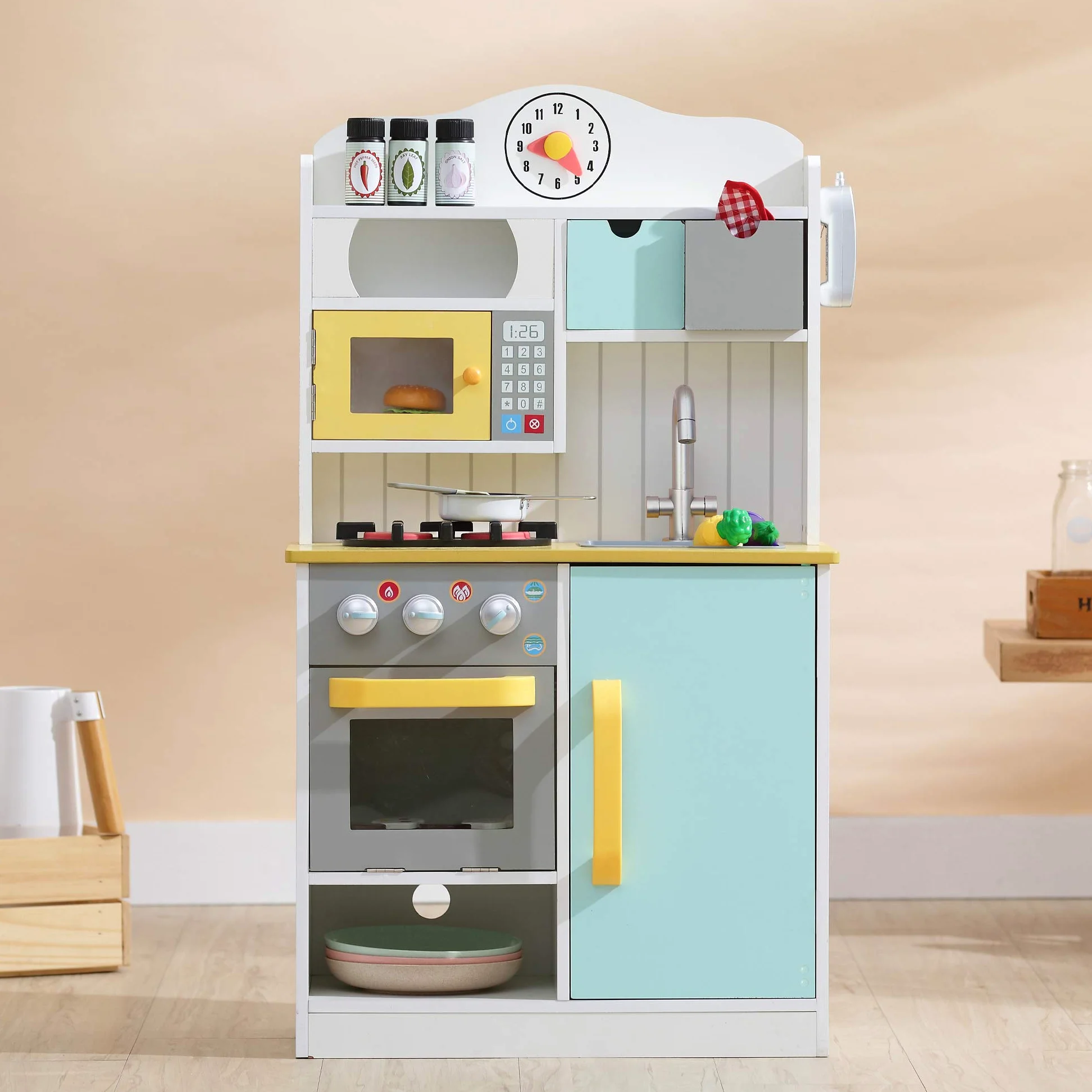 Cucina per Bambini in Legno Gioco Giocattolo Imitazione Teamson Kids TD-11708AR