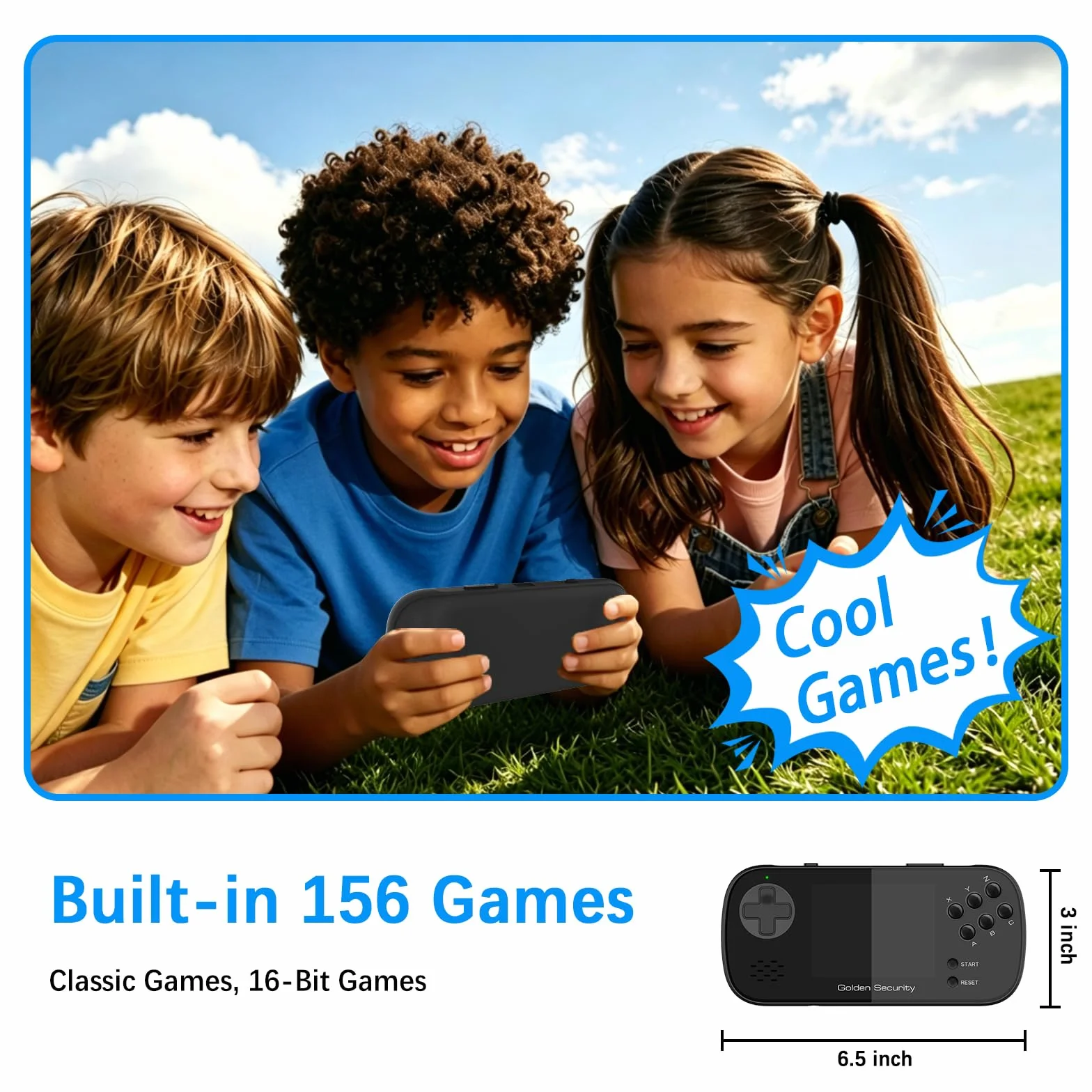 Gioco Per Bambini Con Schermo da 3,5" Grande, Preinstallato Con 156 Giochi HD Classici Retrò, Console Portatile Con Batteria Ricaricabile, Regalo Elettronico Arcade Mini per Ragazzi e Ragazze (nero)