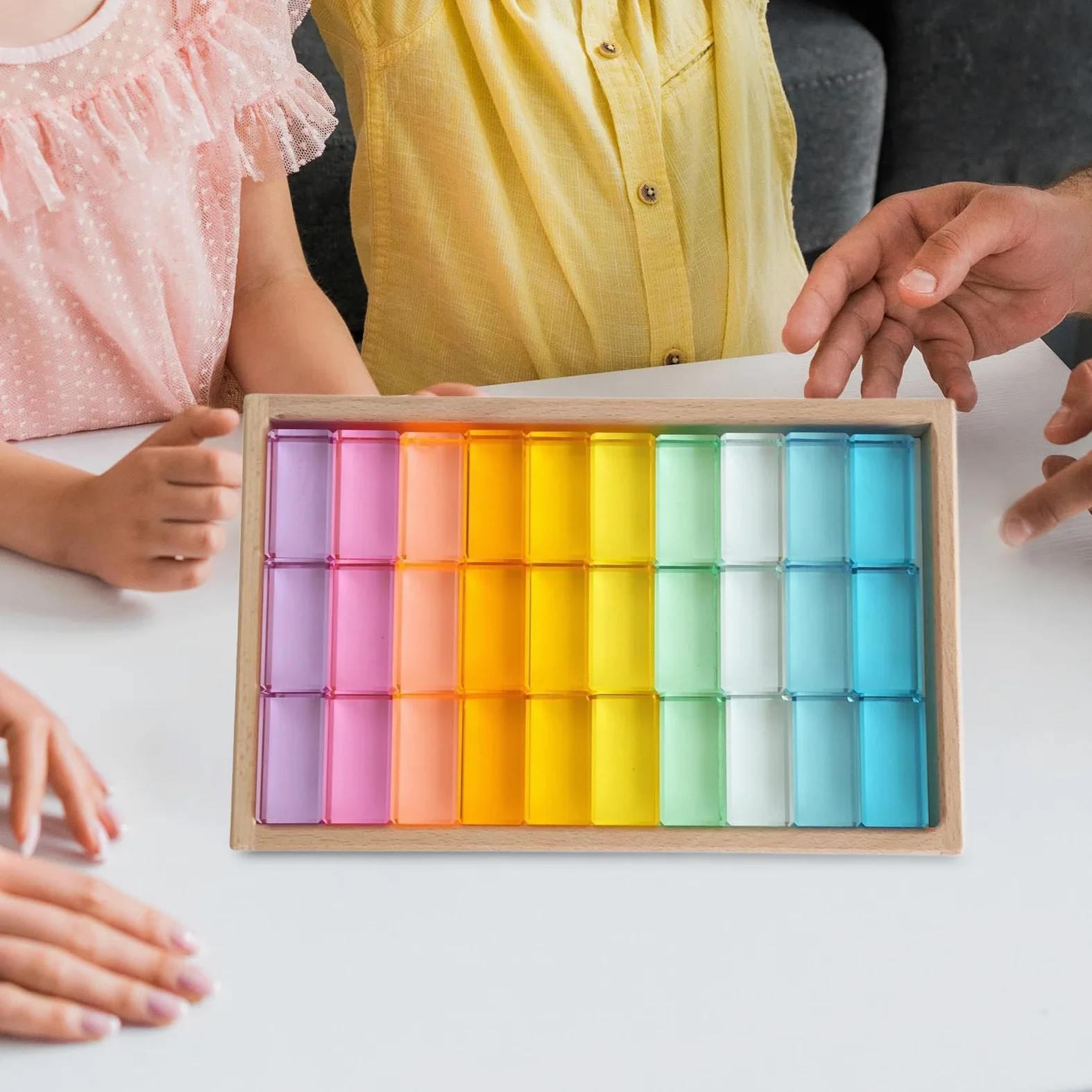 Set di Gioco di Impilamento di Cubi Colorati - Giocattolo Educativo per Bambini, Come immagine, 30 pezzi