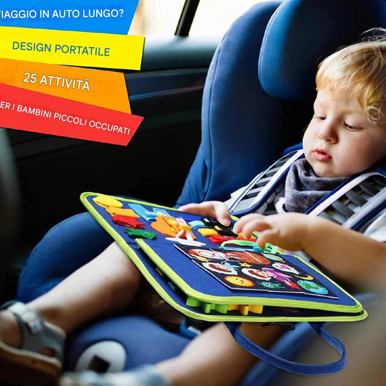 Generico Giocattoli Sensoriali Per Bambini - Lavagna Sensoriale Con Libro Morbido E Occupato, Giochi Di Viaggio Su Strada Attività Motorie, Forniture Per L'asilo Giocattolo Per Lo Sviluppo Delle Abili