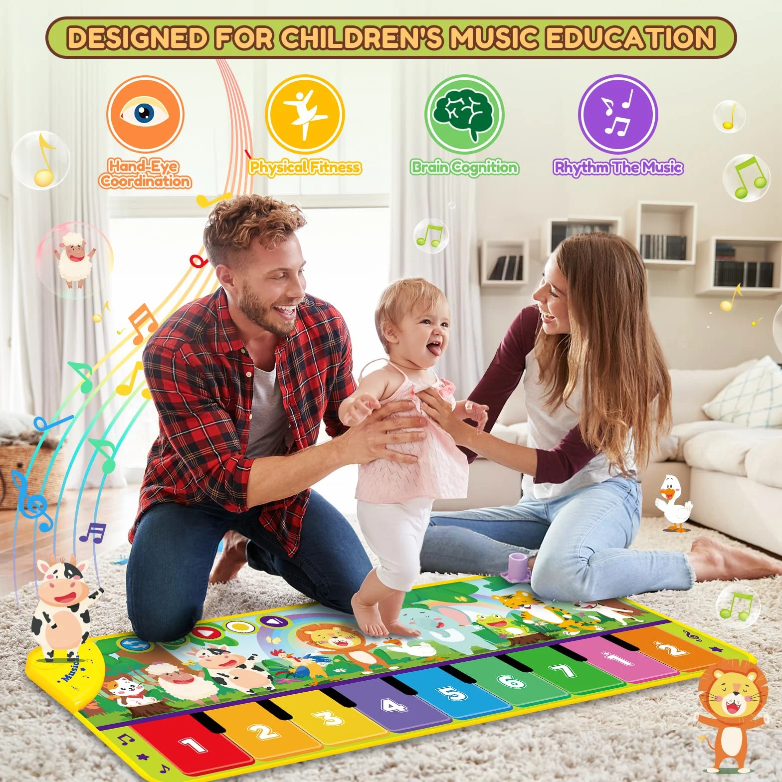 WEARXI Tappeto Musicale Regalo Bambino 1 Anno Giocattoli Bambini 1-5 Anni