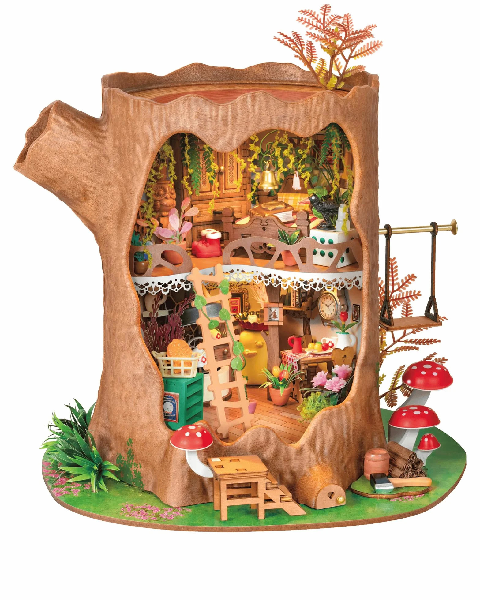 Rolife Miniature Casa sull'albero da favola, 275 pezzi Kit Casa in Miniatura DIY, Modellismo da Costruire Adulti Casa delle Bambole in Legno Puzzle 3D per Adolescenti Regalo calmante para decoración