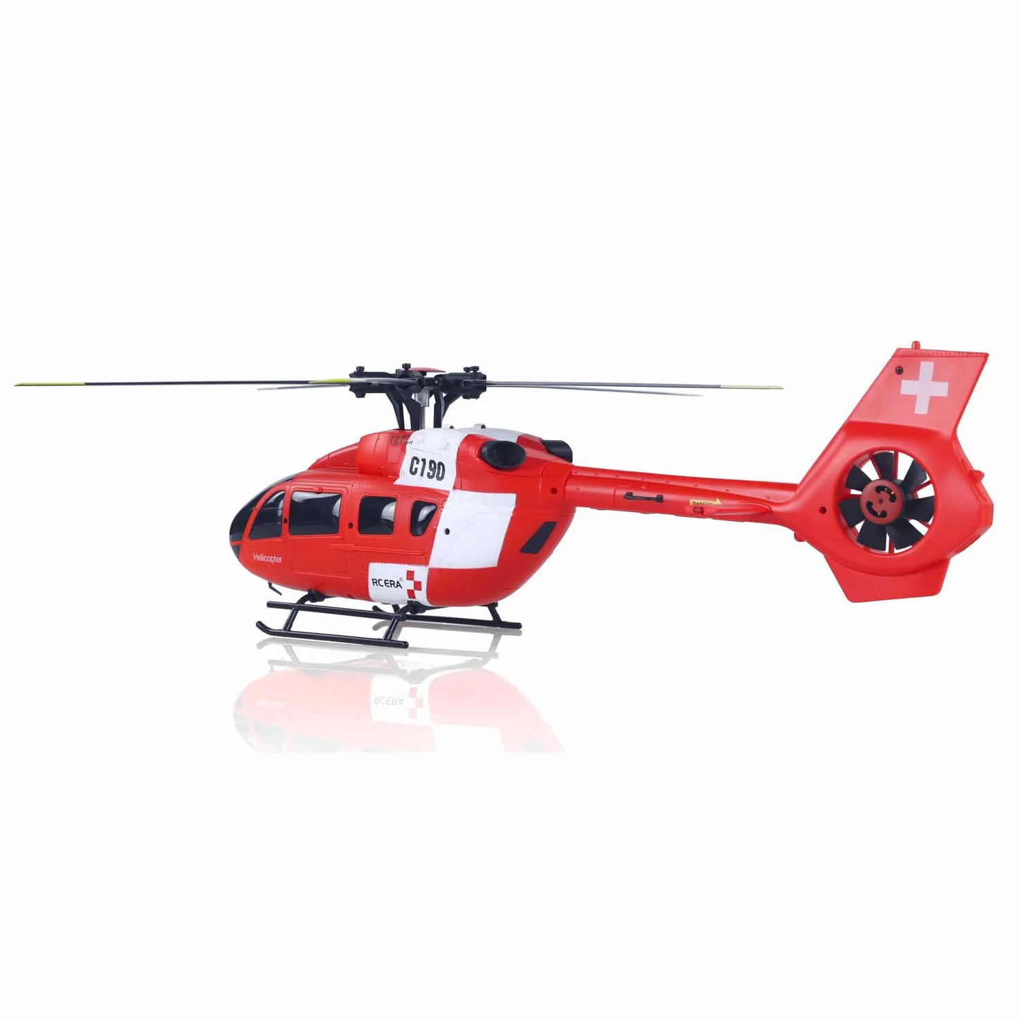 Elicottero radiocomandato 1/30 RC Era 6Ch C190 doppio motore brushless modello Rtf H145 Aileronless rotore di coda canalizzato modello Hobby Grade (rosso e bianco)