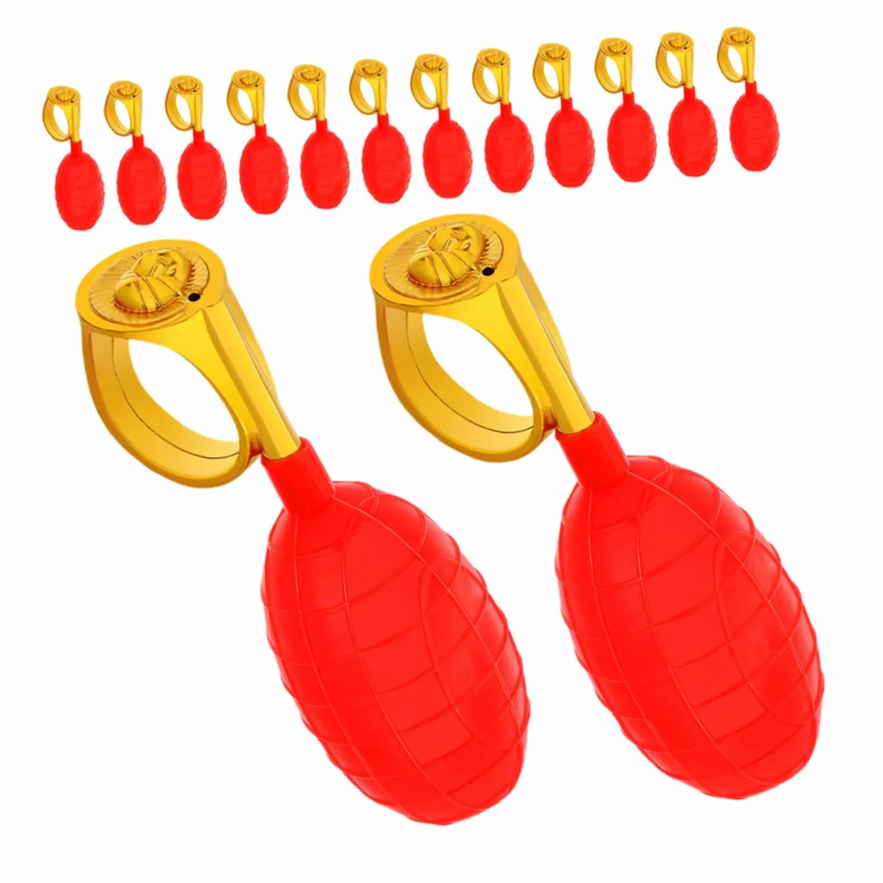 Hohopeti 16 Pezzi Anelli Spray Scherzi Acqua Rossi in Plastica Resistenti per Feste, Giochi del Pesce D'aprile e Intrattenimento Estivo e Adulti