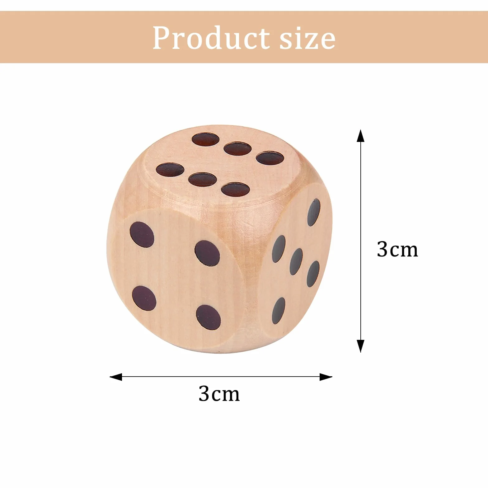 12 dadi da 30 mm – dadi in legno a sei lati per giochi da tavolo e giochi da festa