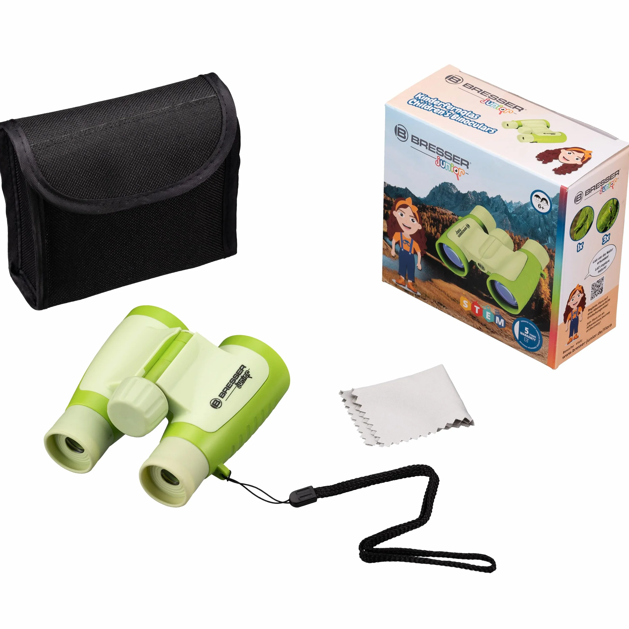 Bresser Junior - Binocolo per bambini, ingrandimento 3x, 30 cm