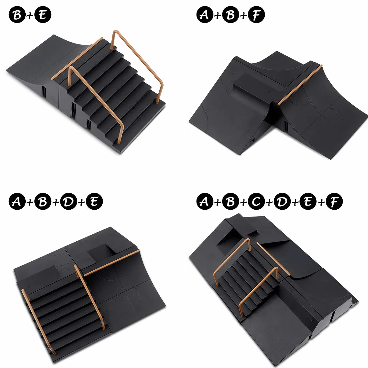 KETIEE Set di Rampe per Skateboard per Dita, Mini Kit per Skate Park con Mini Skateboard da Dita, Finger Skateboards Ramp Set Fingerboard Giocattolo per Bambini, Regalo di Compleanno
