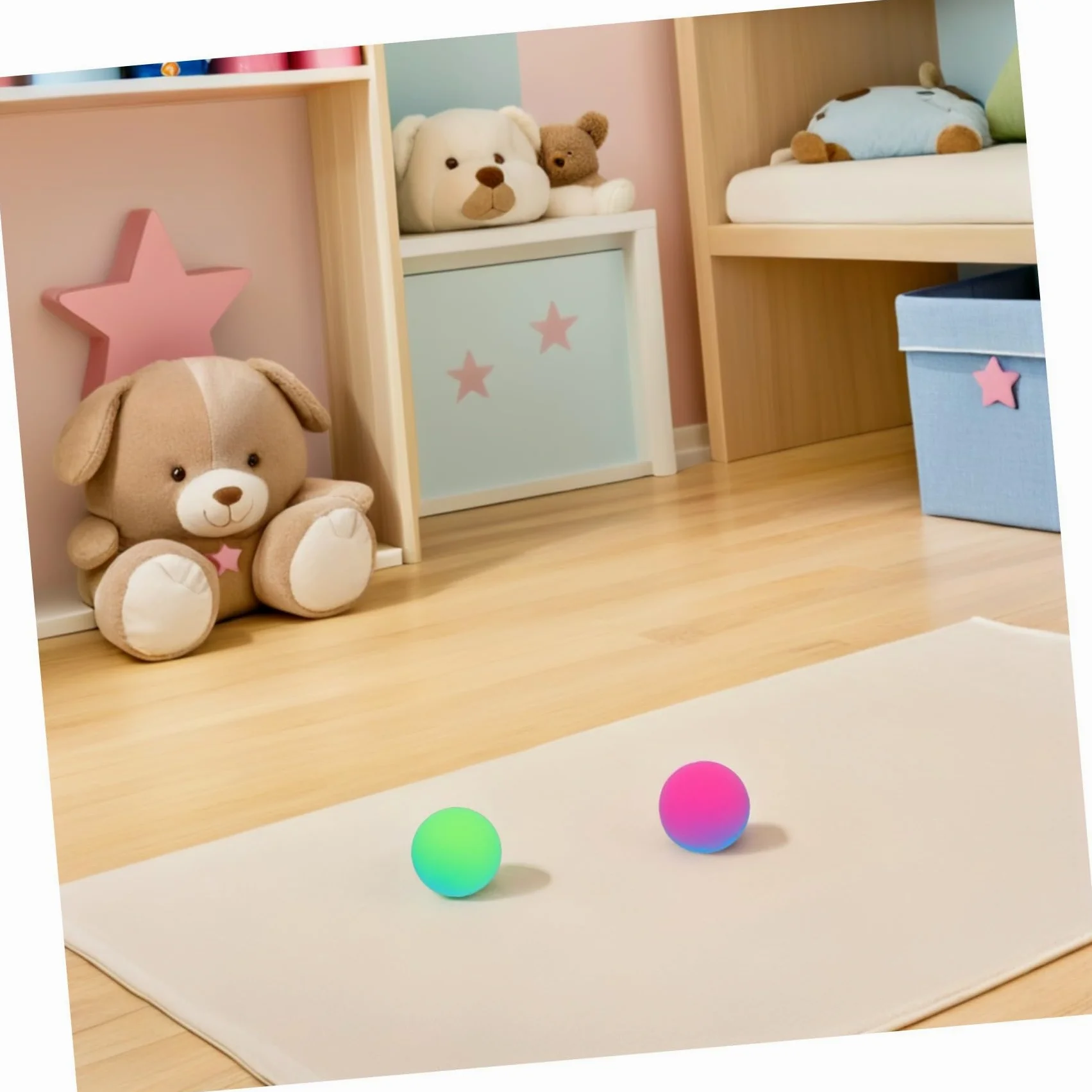 VANZACK Palline Rimbalzanti e Dimensioni Giganti da 45mm in Gomma 18 Bicolore Colore Casuale Design Antiscivolo per Bambini per Feste di Compleanno e Premi al Carnevale