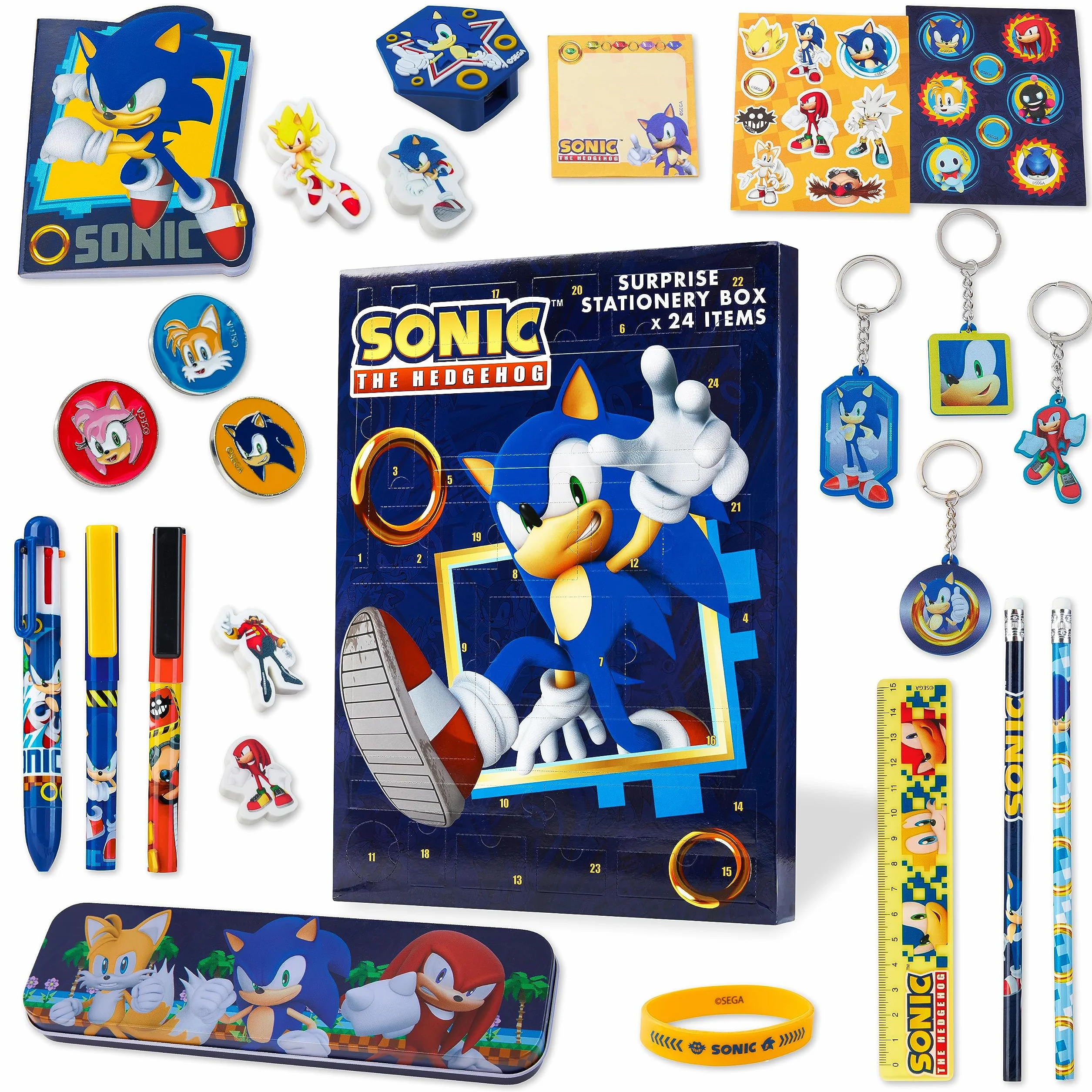Get Trend Sonic The Hedgehog Calendario Avvento 2026 Cancelleria e Accessori Countdown Natale Calendari Avvento Cartoleria Penne Adesivi Regalo per Gamer