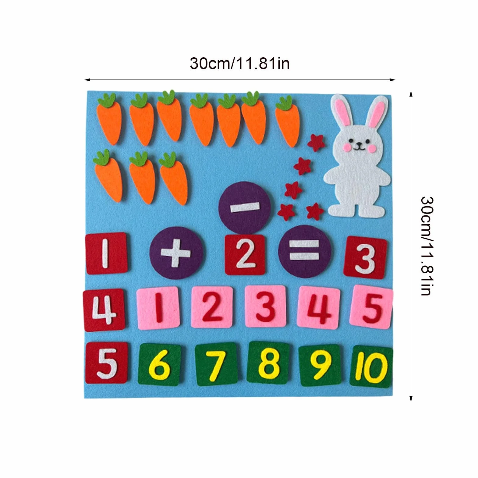 Tabella in feltro – Conteggio e sottrazione – Tavola in feltro – Tabella in feltro con numeri per i bambini – Giocattolo educativo per la matematica