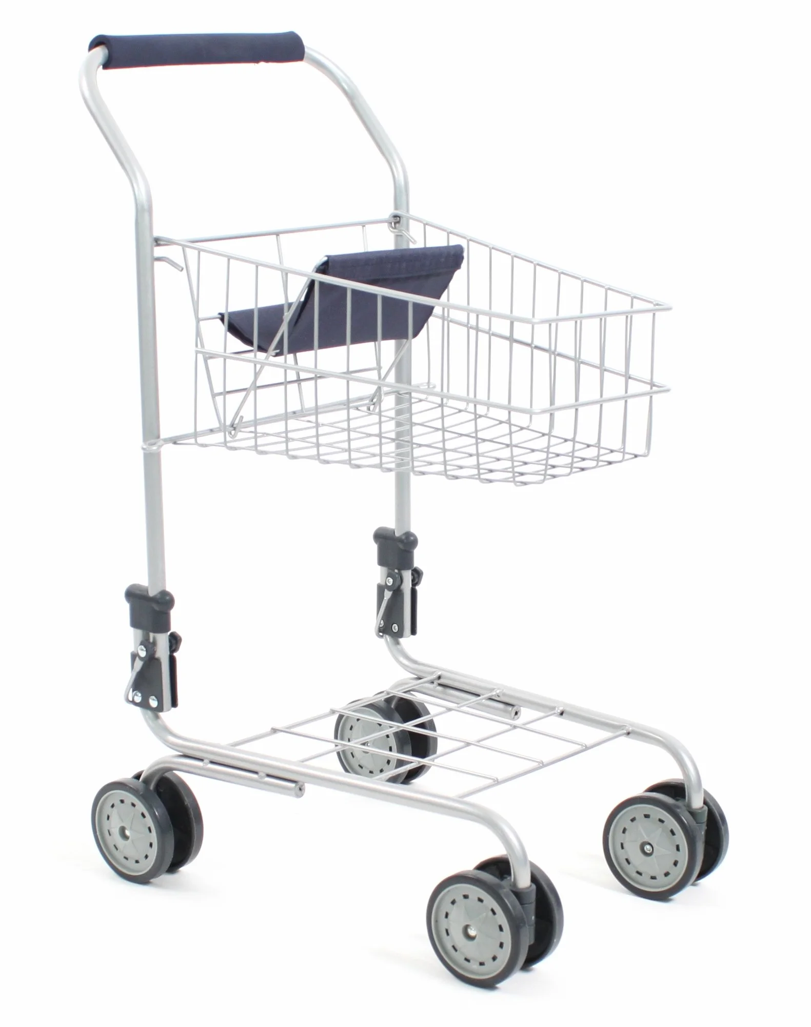 Bayer CHIC 2000 Carrello per la Spesa in Metallo con Sedile per Bambole Integrato, Ottima aggiunta al carico, Blu