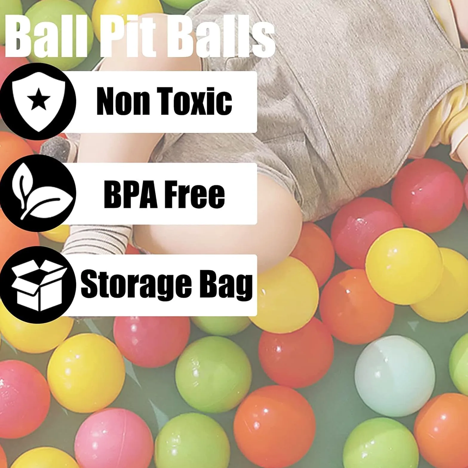 Palline per Piscina di Palline 50 Pezzi Giocattoli Riutilizzabili per | Palline Antistress da 7 cm per Recinto per Giochi, Tenda, Piscina, Festa di Compleanno, Decorazione