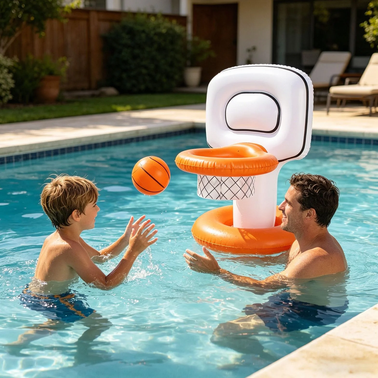 Canestro da basket gonfiabile Set per piscina con base galleggiante in PVC per gioco d'acqua Piscina Obiettivo di basket