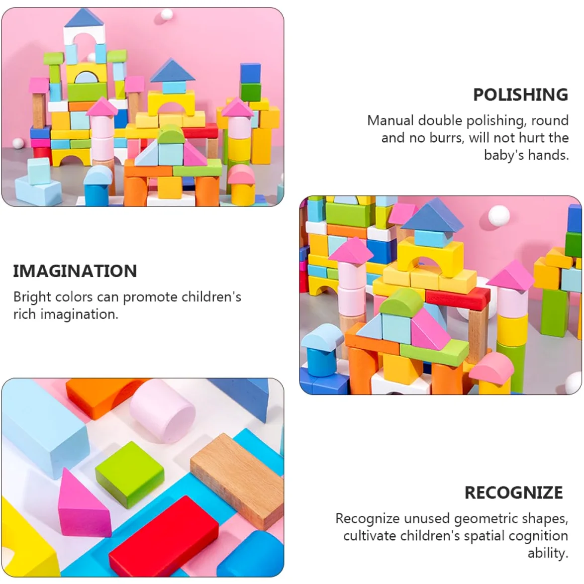 VICASKY Giocattolo Educativo per Bambini 100 Pezzi Blocchi in Plastica Forme Geometriche Colorate per Gioco e Apprendimento Sicuro e Stimolante