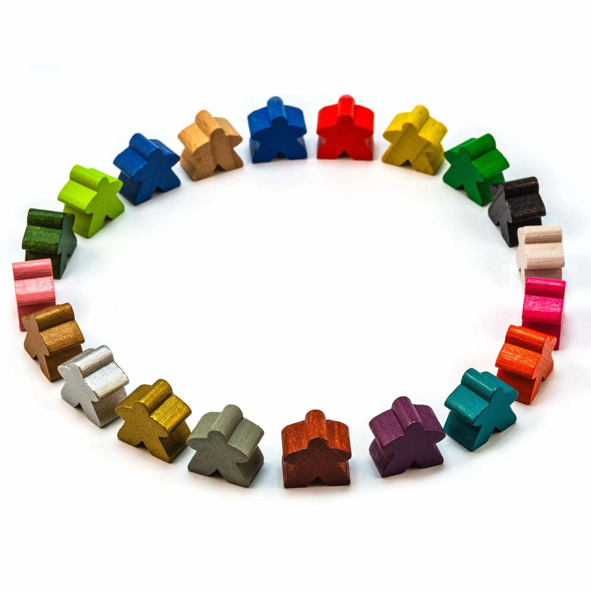 16 mm Meeple in legno adatto per Carcassonne (numero: 20 pezzi, colore: marrone)
