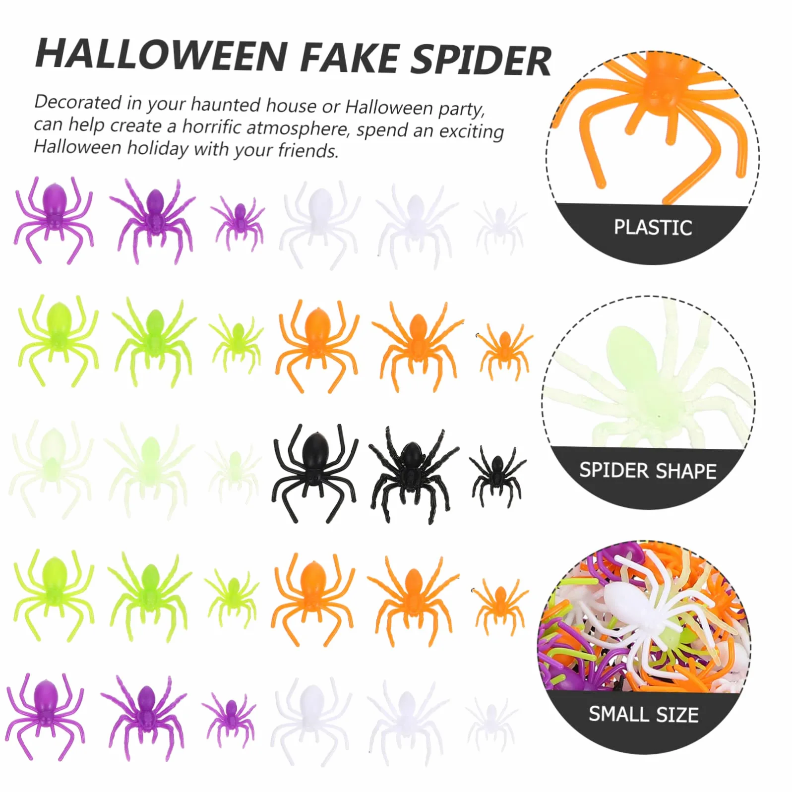 VICASKY 800pezzi Spiders Realistici per Decorazioni Halloween Giocattoli per Scherzi e Ragnatele e Accessori per Party Halloween
