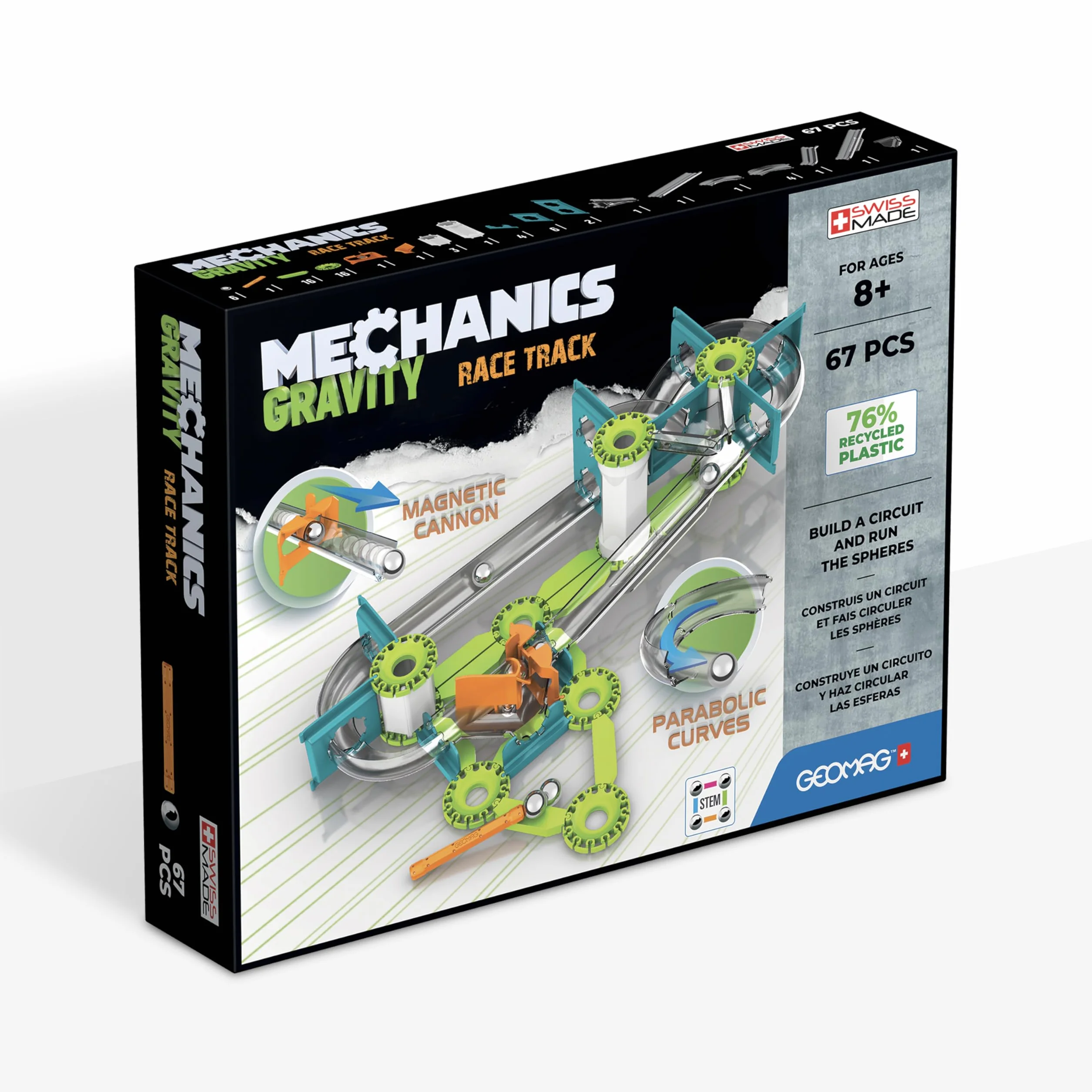 Geomag Mechanics Gravity Race Track 67 Pezzi Gioco Educativo Costruzioni Magnetiche