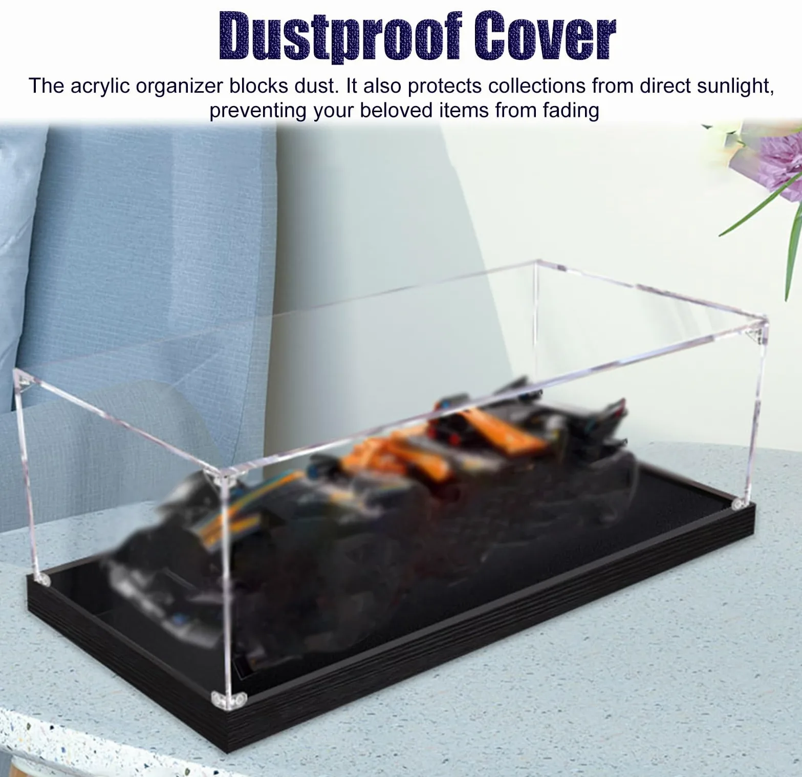Teca Plexiglass Vetrina Espositiva Alta 70, 60, 55, 50, 45, 40, 35, 30cm, Grande Contenitore a Cubo Impilabile, Vetrina Espositiva Antipolvere per Trofei/Modelli/Souvenir(35x35xH60cm/14x14x24)