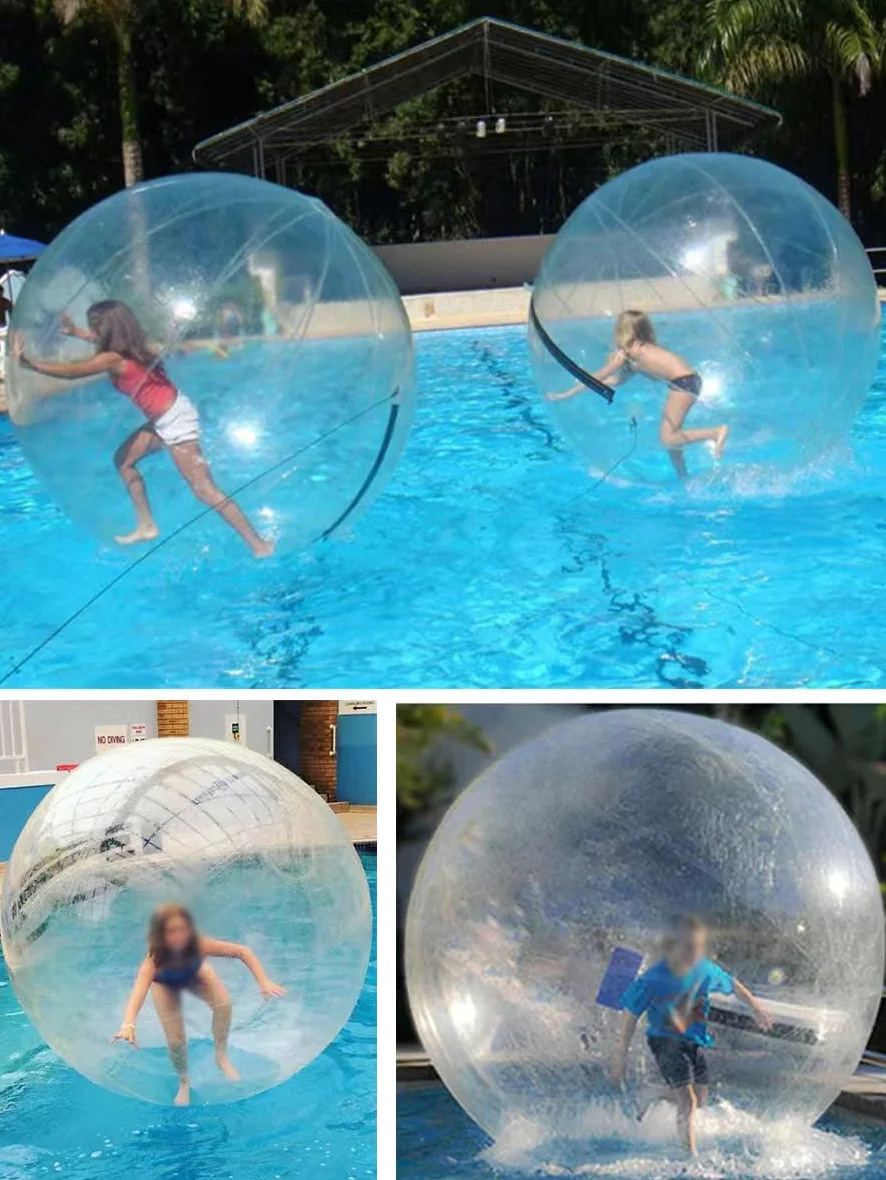 Pallina gonfiabile da passeggio, gigante, in PVC, per divertirsi in piscina, lago e spiaggia, con pompa elettrica e palla d'acqua trasparente di dimensioni umane