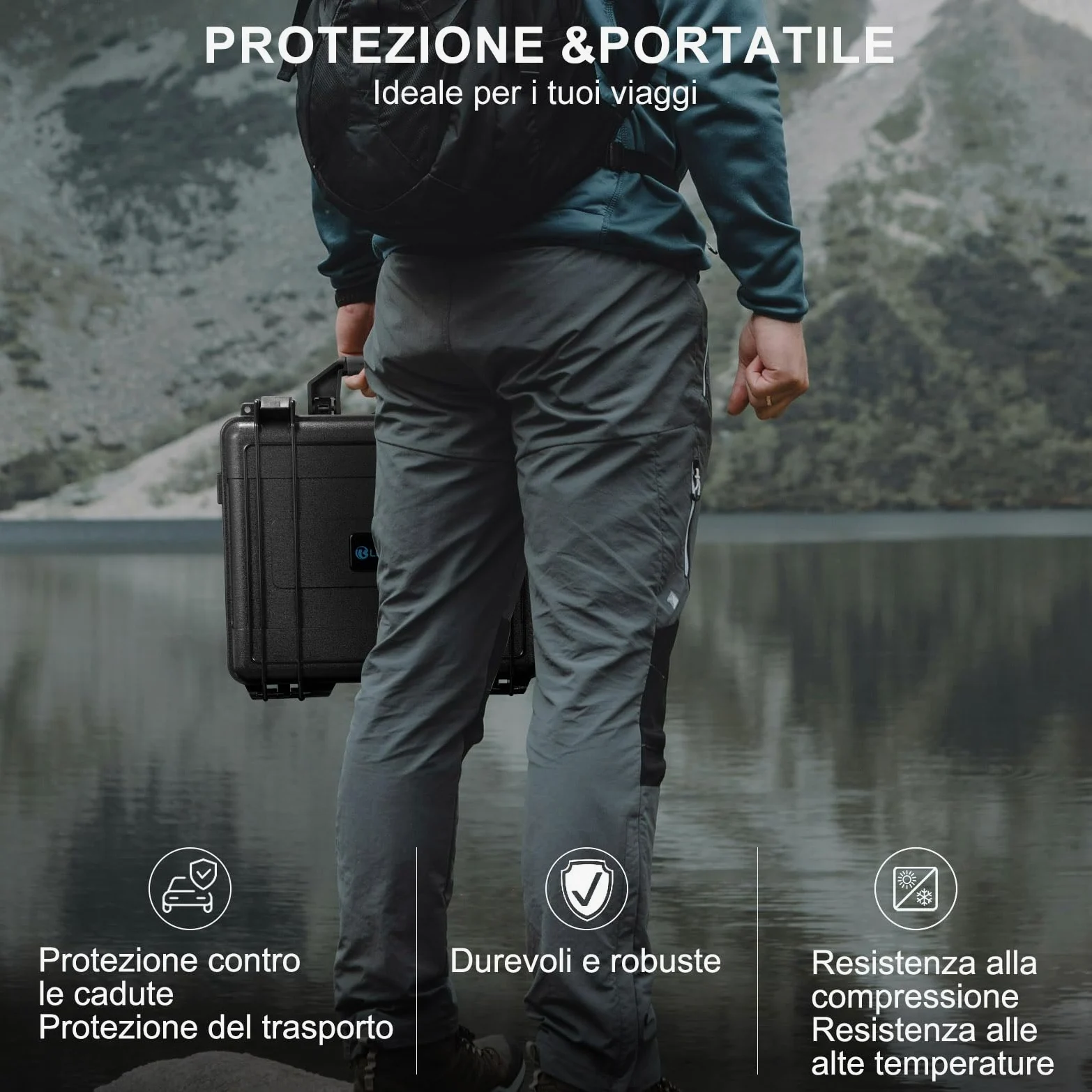 Lekufee Custodia Rigida Impermeabile per DJI Mini 4 Pro/3 Pro/Mini 3 Drone,DJI RC 2/N2/N1,Goggles 3(Non per Goggles N3)/2/Integra, RC Motion 2 e Accessori (Solo Valigia)