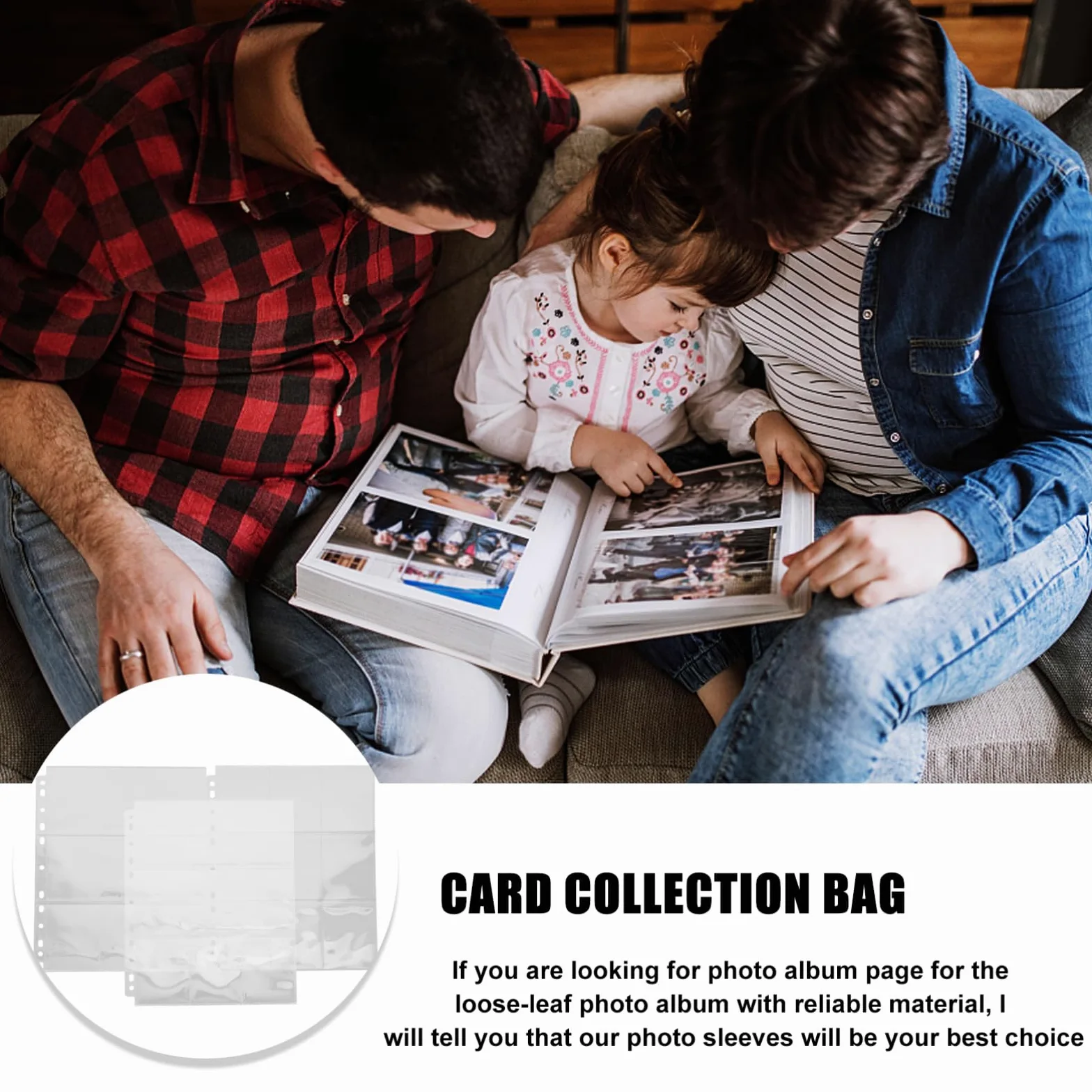Abaodam 50 Pagine Porta Carte in Pvc, 9 Tasche per Foglio, Trasparenti, per Carte Collezionabili e Foto, Protezione per Raccoglitori