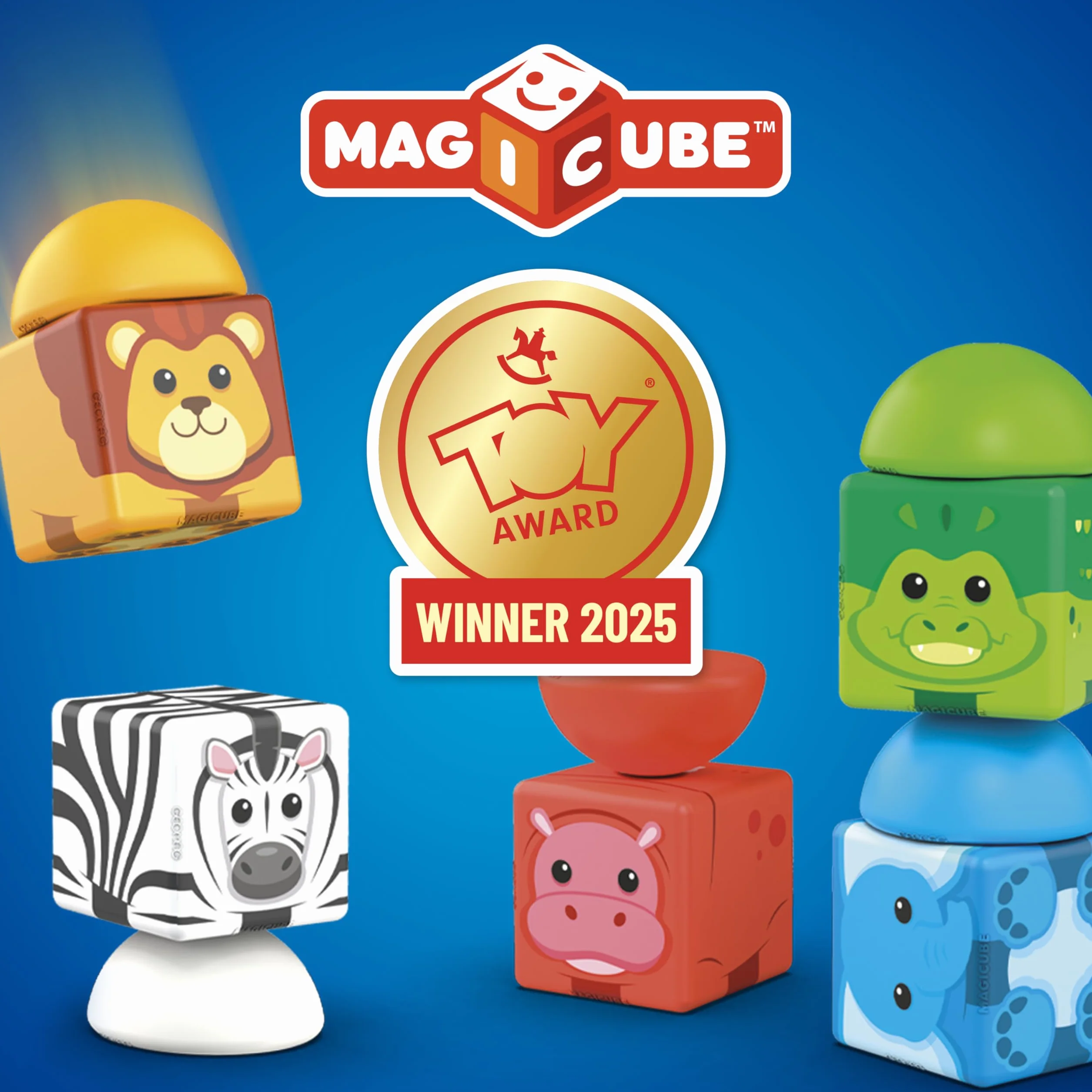 Geomag Magicube 1+ Full Color 153 - Cubi Magnetici per Bambini - Monocolore - Confezione da 16 Cubi