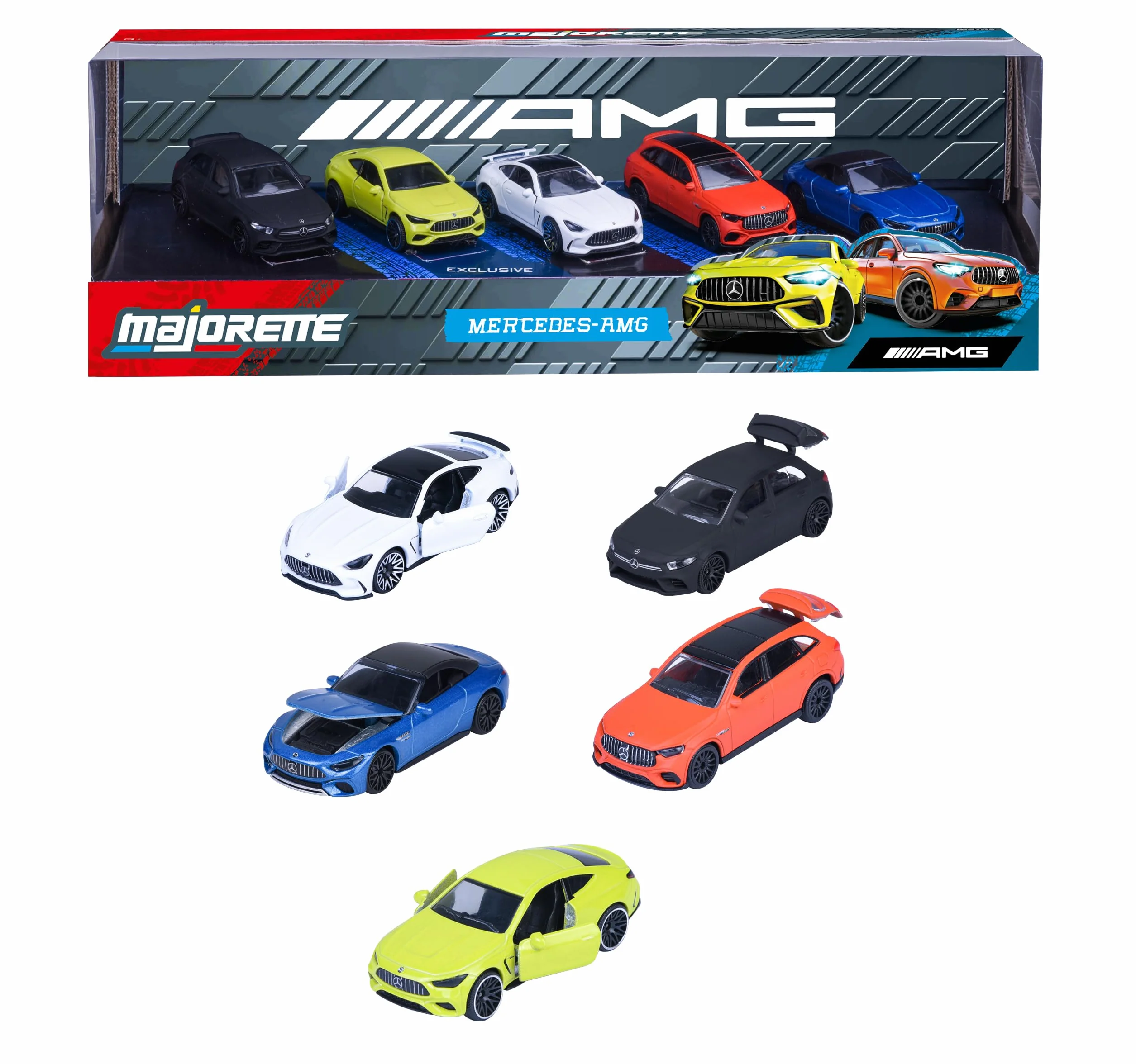 Majorette Mercedes-AMG 5 Pieces Giftpack Set Auto in Metallo Die-Cast 5 Modellini da Collezione