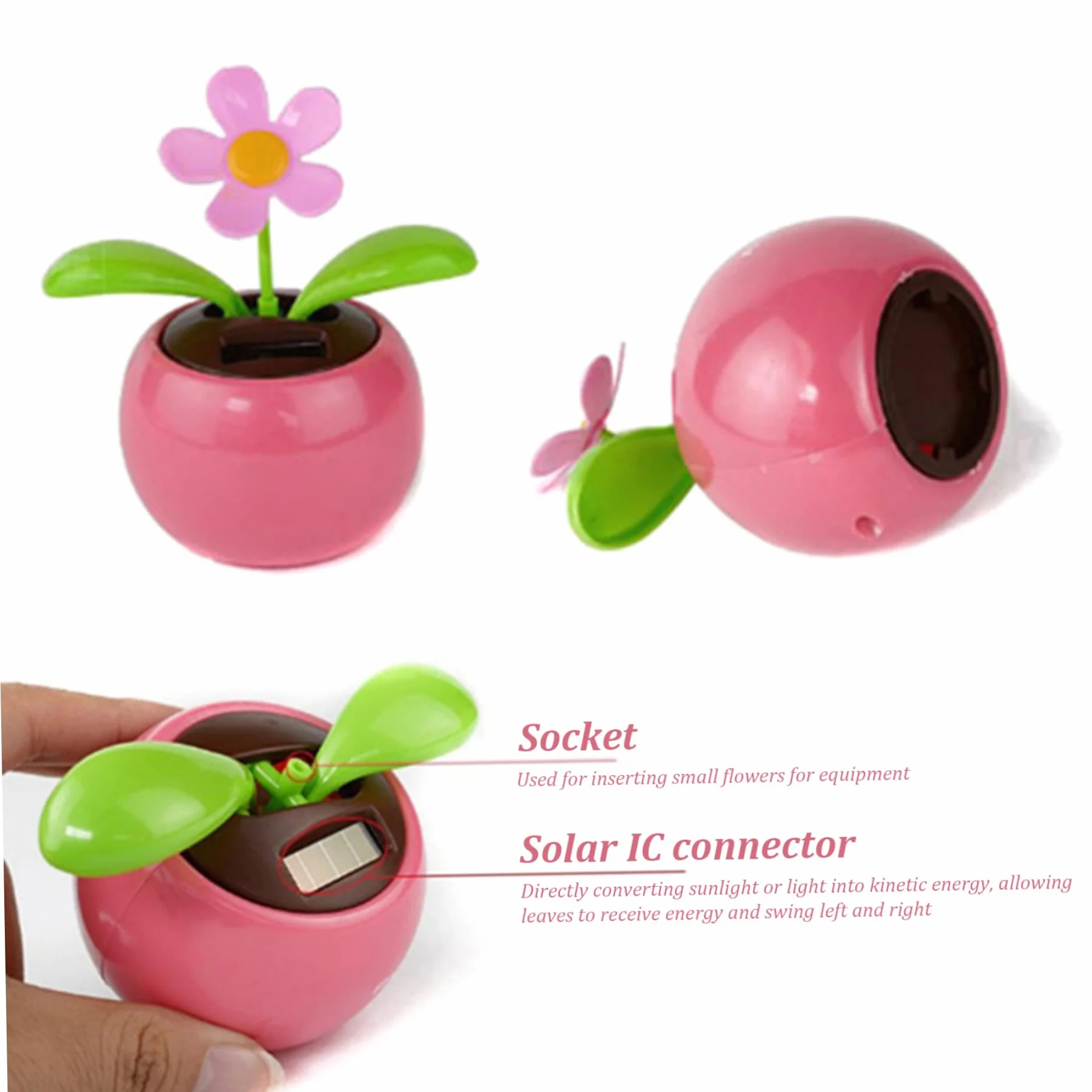 Fiore di Danza Solare Giocattolo da Ballo 4x4,5 cm per Decorazione Auto Ufficio