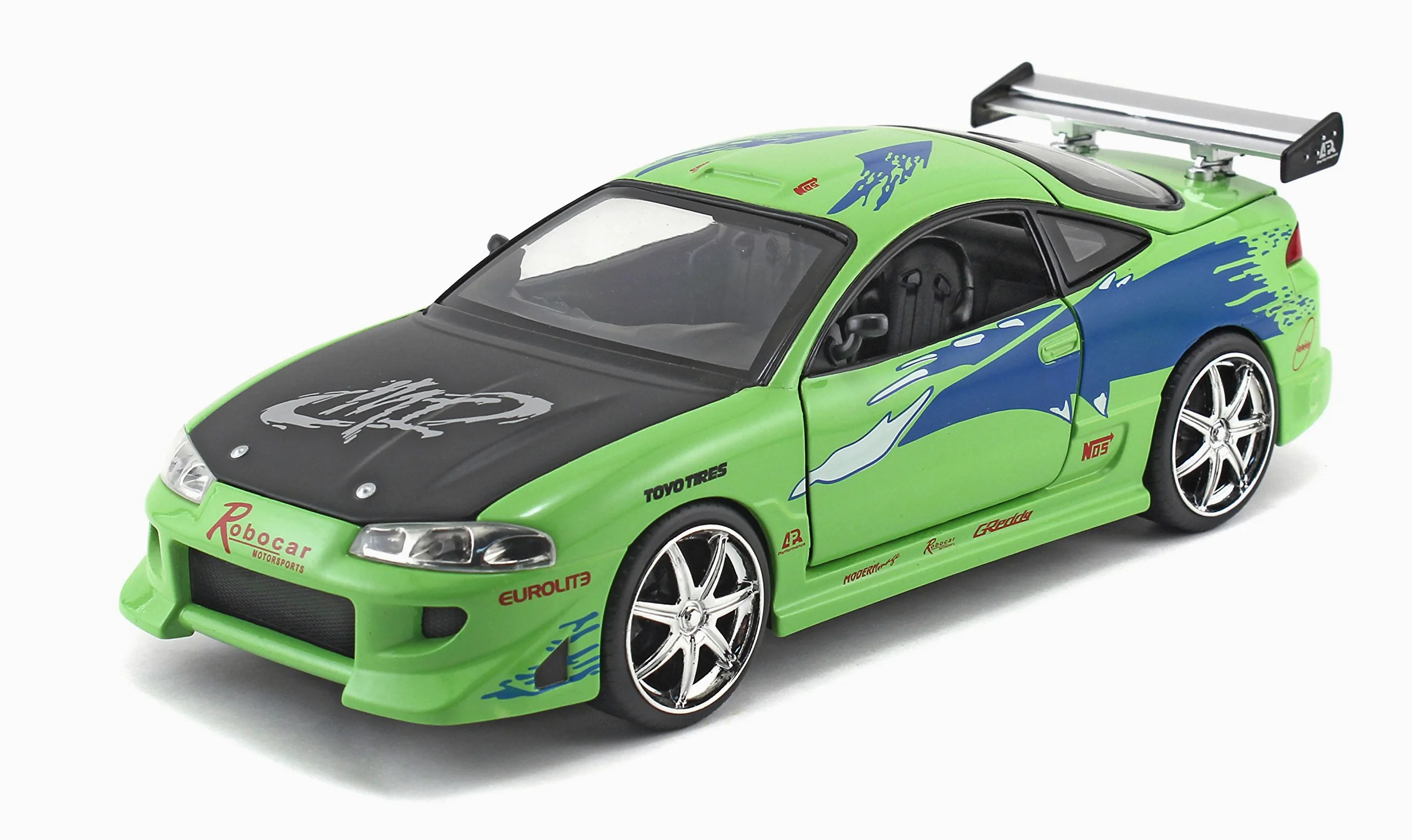 Jada Fast And The Furious Fast and Furious Mitsubishi Eclipse Del 1995, 253203007, +8 Anni, Funzionamento A Ruota Libera, Parti Apribili, Multicolore