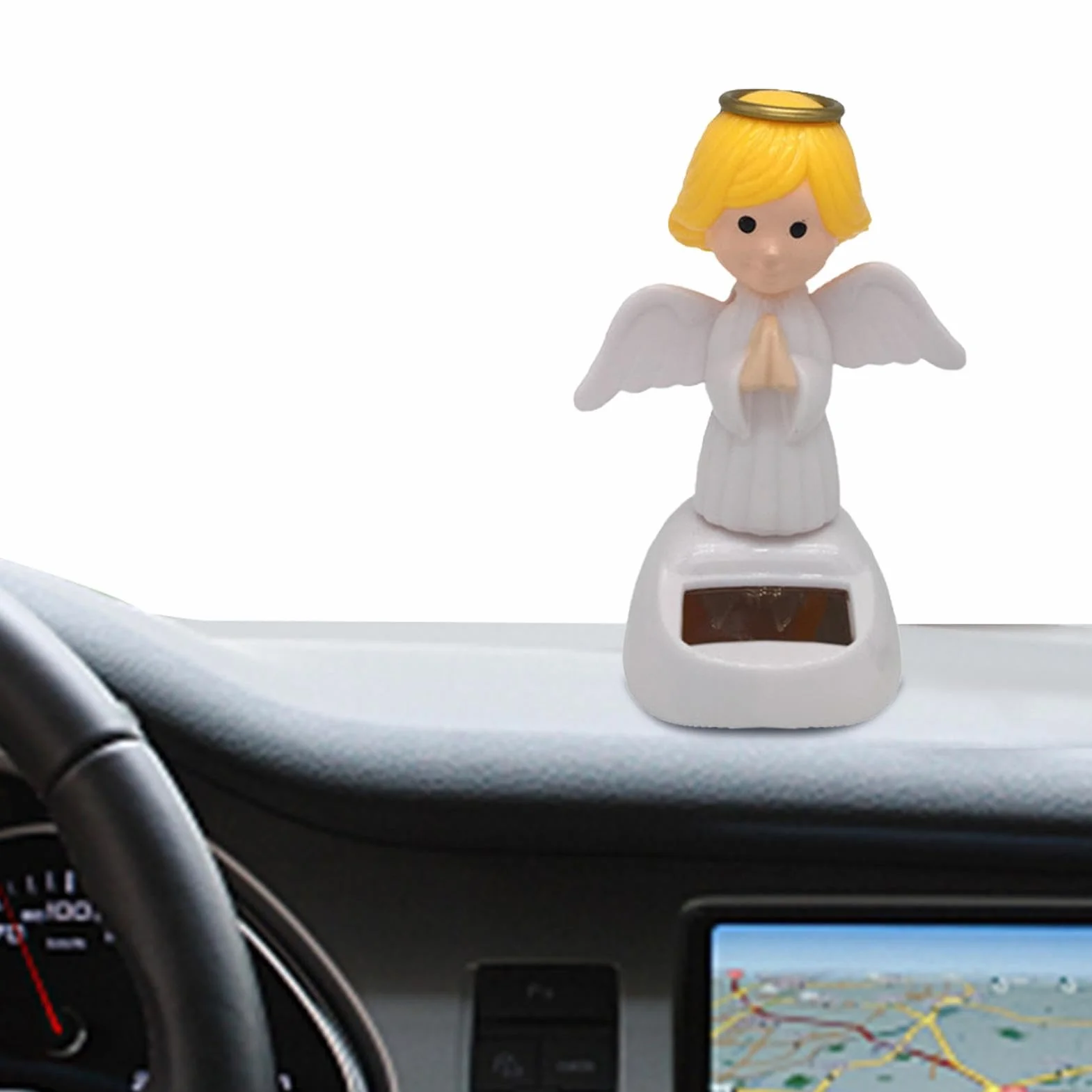 Angelo Solare, Angelo Danzanti Solari Scuotono la Testa Ornamenti per Cruscotto Auto, Angelo ad Energia Solare, Giocattolo Solare Decorazione per Auto Casa Ufficio