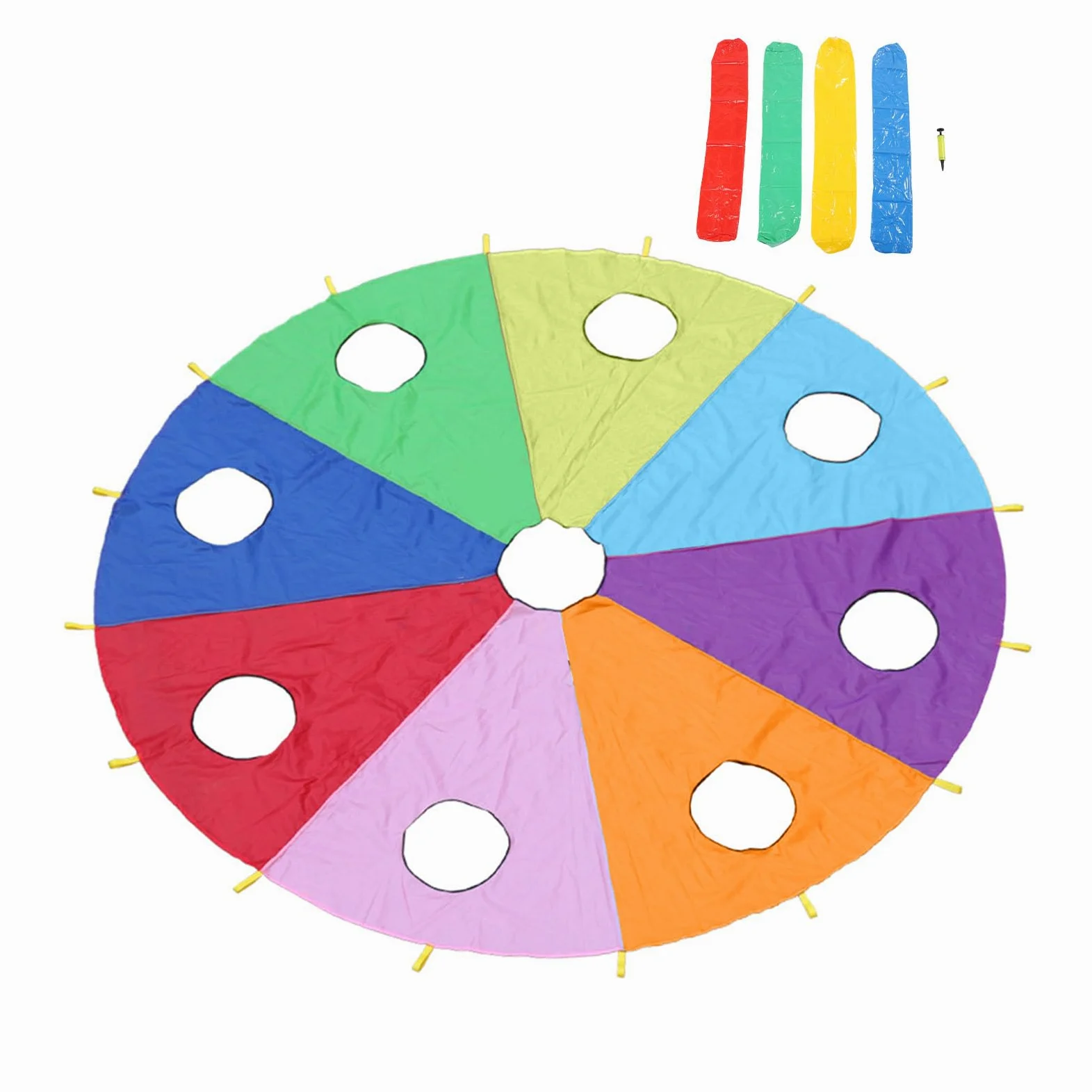 shenruifa Gioco da paracadute con 9 fori, gonfiabile, gioco cooperativo per attività all'aperto