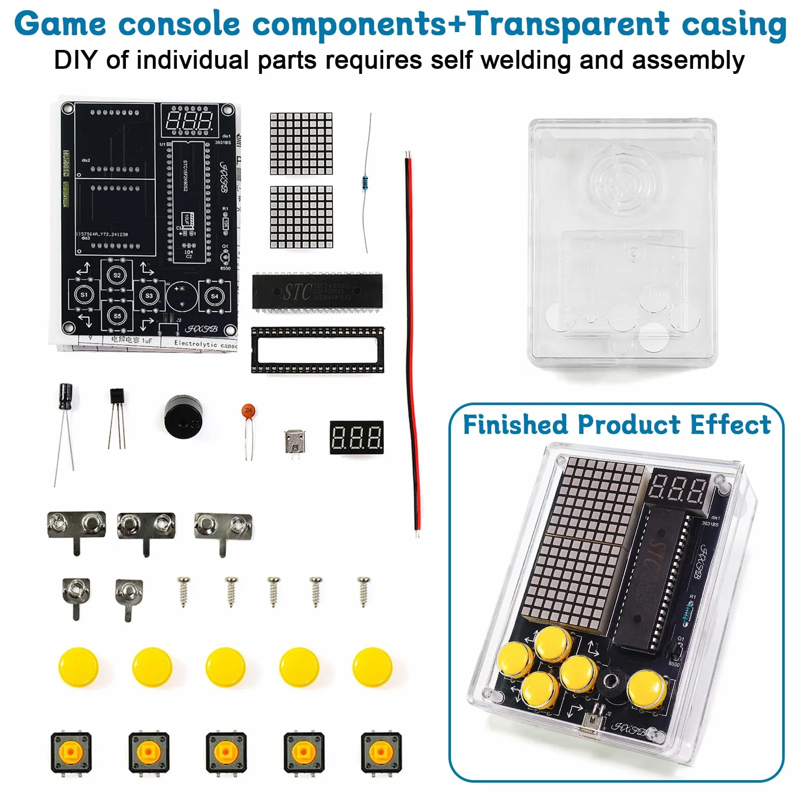 FAELNK Kit di Saldatura per Console di Gioco DIY Kit di Saldatura per Console di Gioco 7 in 1 Portatile DIY per Studenti Apprendimento e Uso Quotidiano