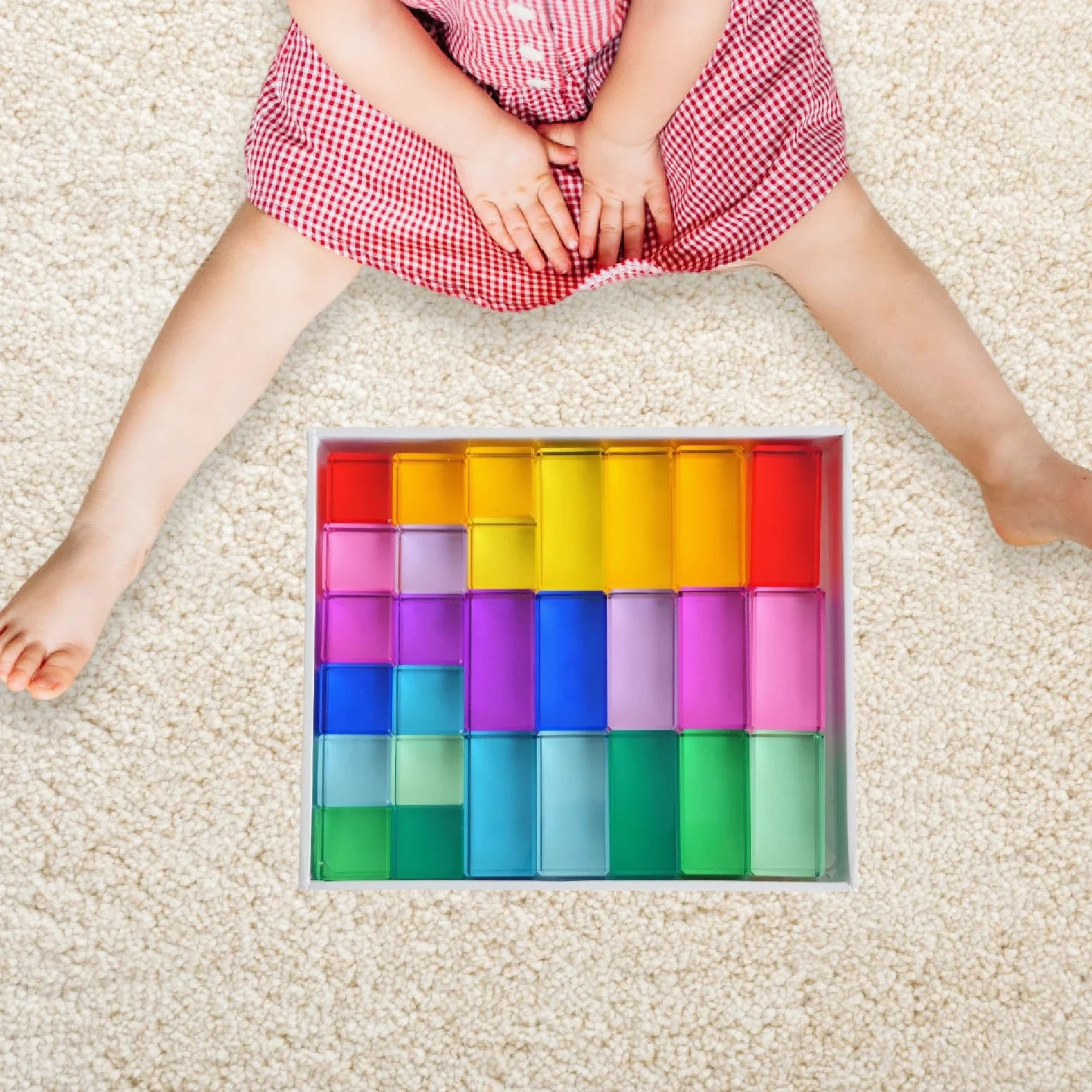 Blocchi da Costruzione Arcobaleno, Gioco di Impilamento, Cubi Acrilici Lisci Ed Educativi per Il Lavoro di, Regalo di Compleanno per Bambini E