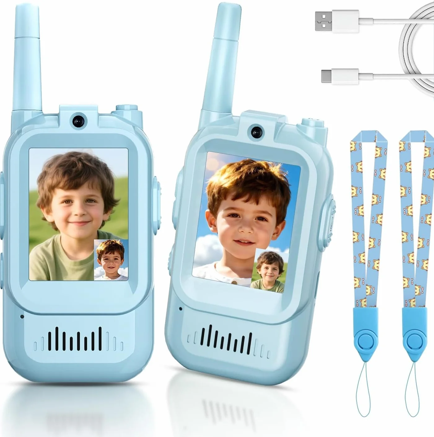 Bambini Walkie-Talkie Video Set 2 Pezzi Giocattolo Interattivo Educativo Fotocamera HD