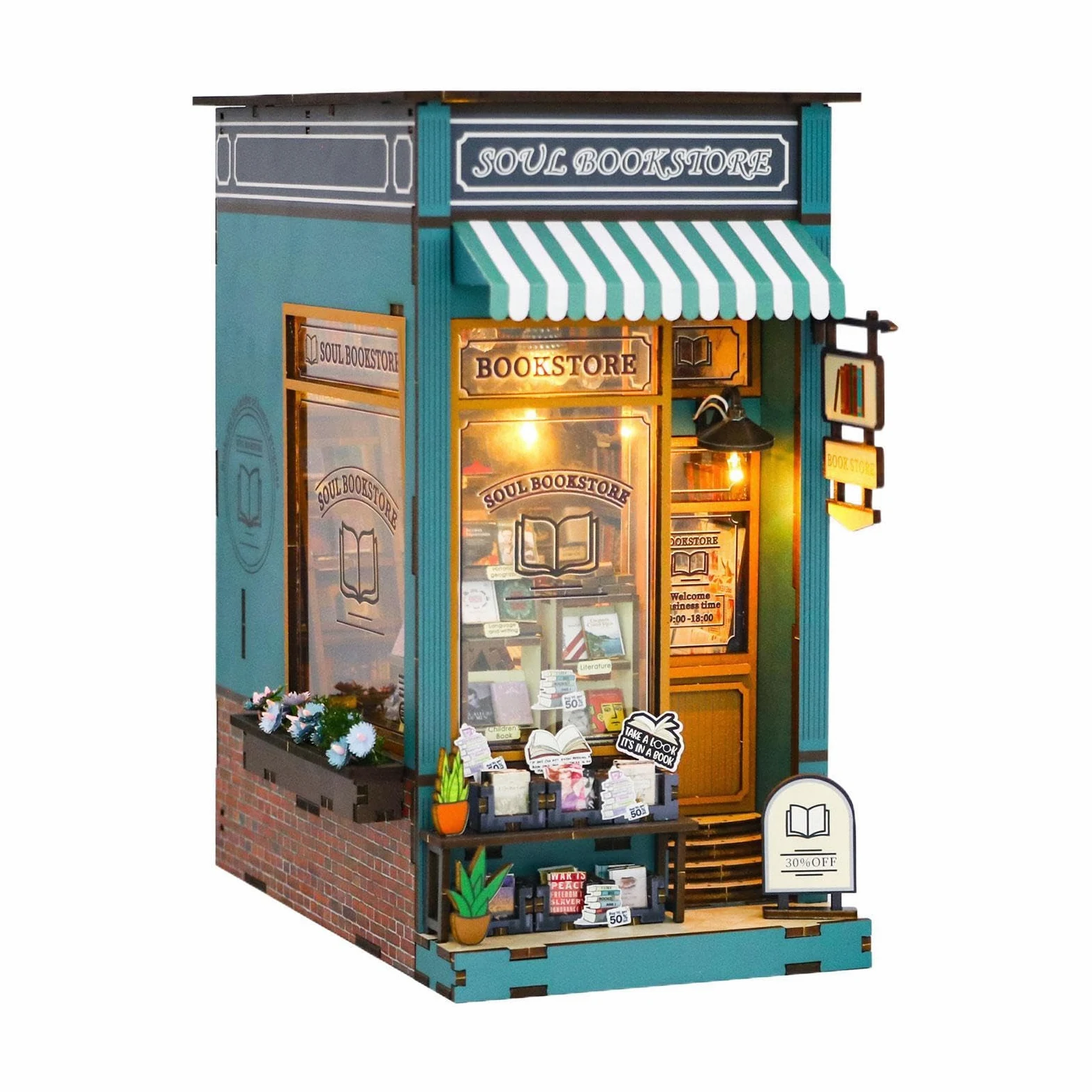 Kit Angolo Lettura Kit Casa In Miniatura | Angolo Illuminato Creativo Per Scrivania Ufficio Casa Studio Giardino Fatato Soggiorno Display Libreria