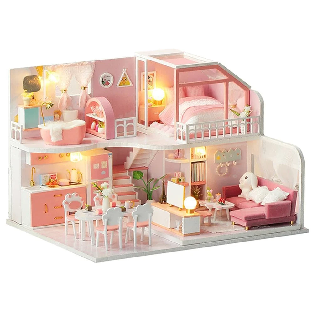 Costruire insieme con il kit fai da te per la casa delle bambole | miniatura e i mobili per la casa delle bambole in miniatura, incoraggiando lo sviluppo abilità nei bambini. Kit di accessori