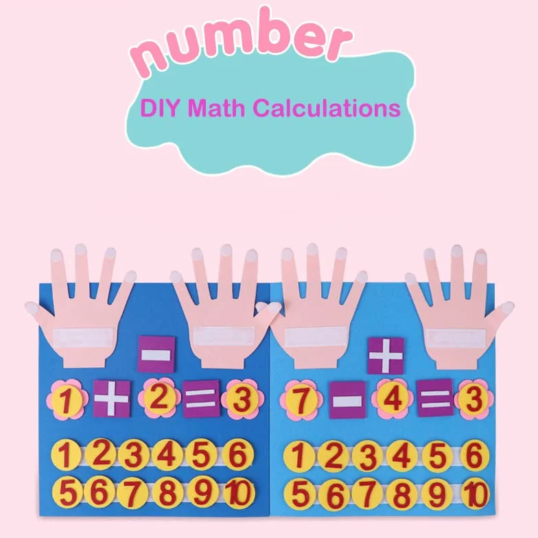 Feltro Board Numeri Montessori Apprendimento Bambino Addizione Sottrazione Matematica