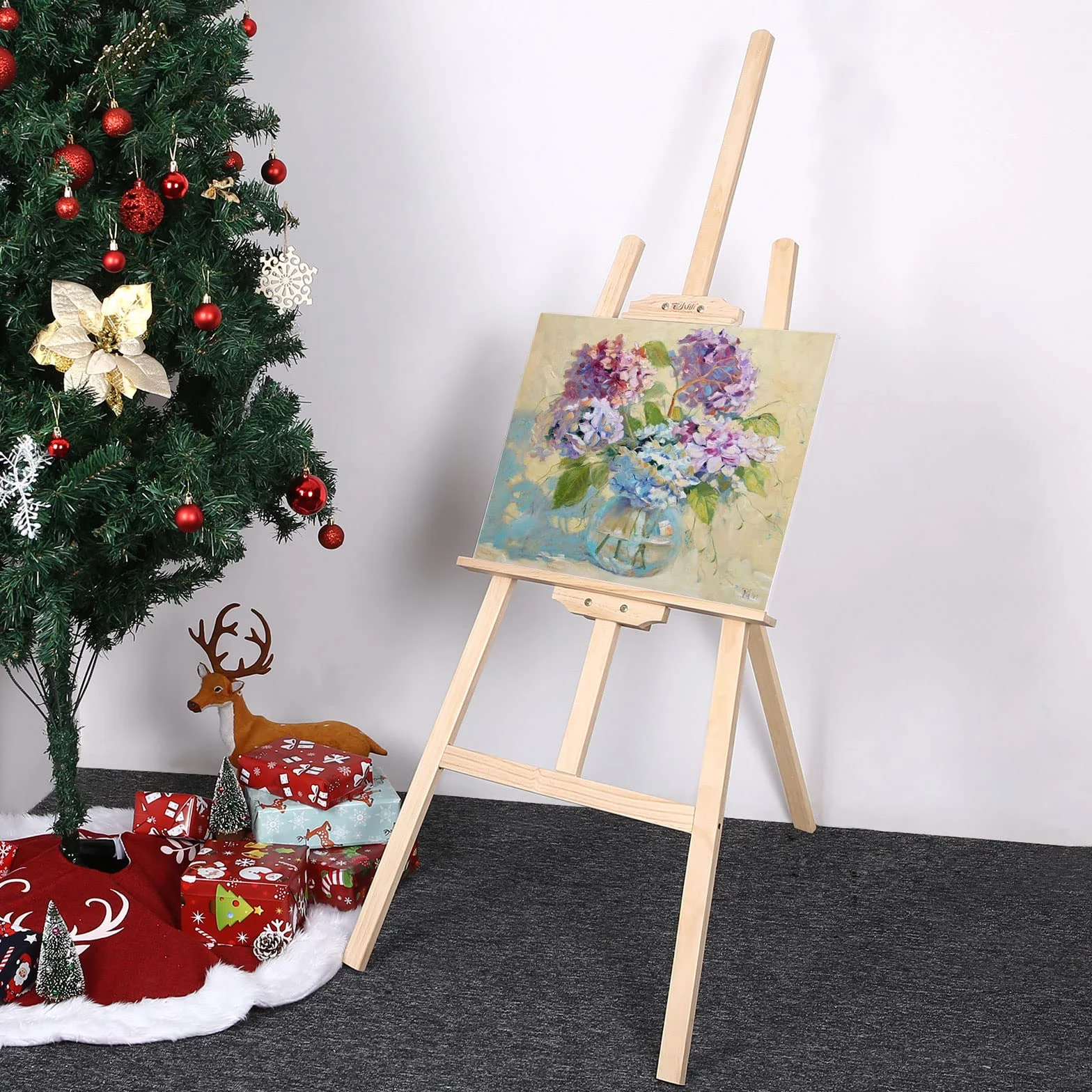 Cavalletto Pittura 150cm Legno Regolabile Portatile Professionale