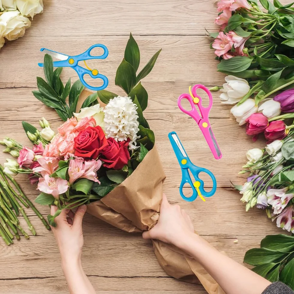 Forbici Bambini, Artigianali Forbici per Bambini, Confezione da 2 Forbici per Bambini Principianti, Plastica Forbici, Applicabile a Forbice Sopra i 3 Anni Nella Scuola Materna