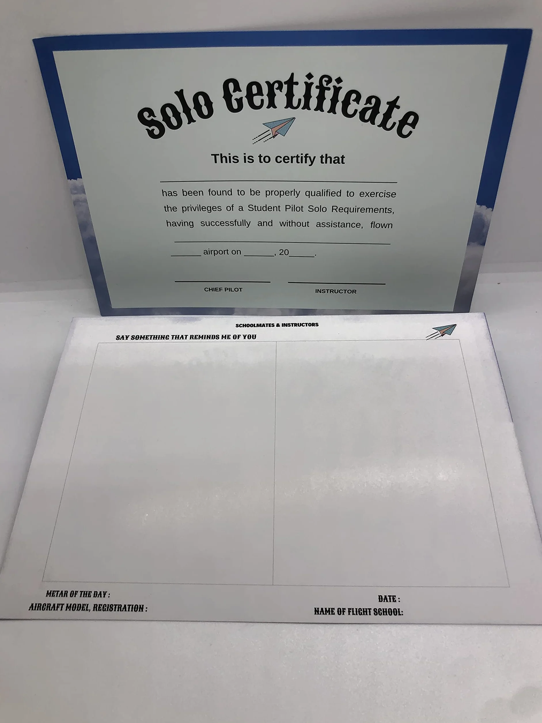 Pilota privato certificato pilota di addestramento di volo, volo da solo