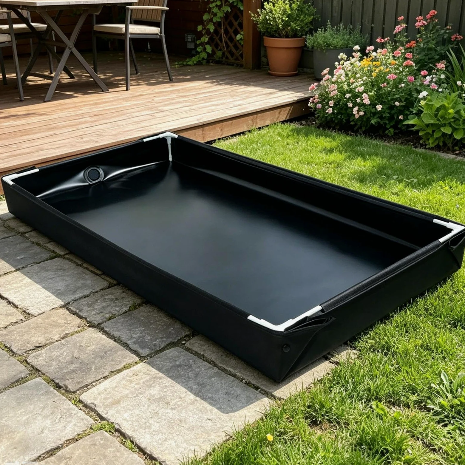 Cassetta per Sabbia Pieghevole Piscina per d'Acqua e Pesca con Tubo di | Sabbiera Portatile Ripiegabile Viaggio, Giardino, Spiaggia, Bambini, Interni, Camper, Campeggio, Casa