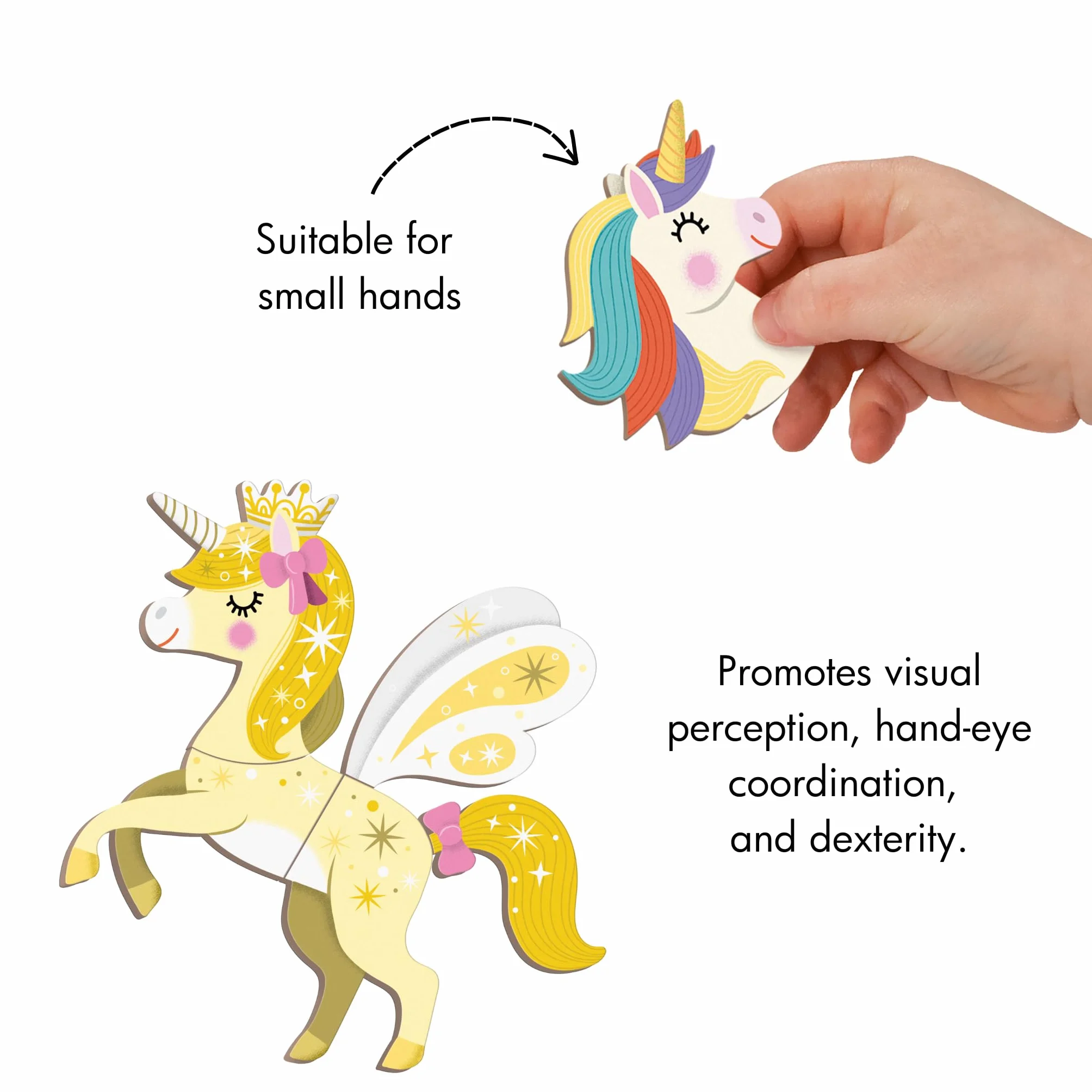 Janod - Magnéti'Book Unicorni - Gioco Educativo Magnetico 44 Calamite + 10 Modelli - Giocattolo per Bambini in Cartone FSC - Sviluppa la Manualità e l'Immaginazione - dai 3 Anni