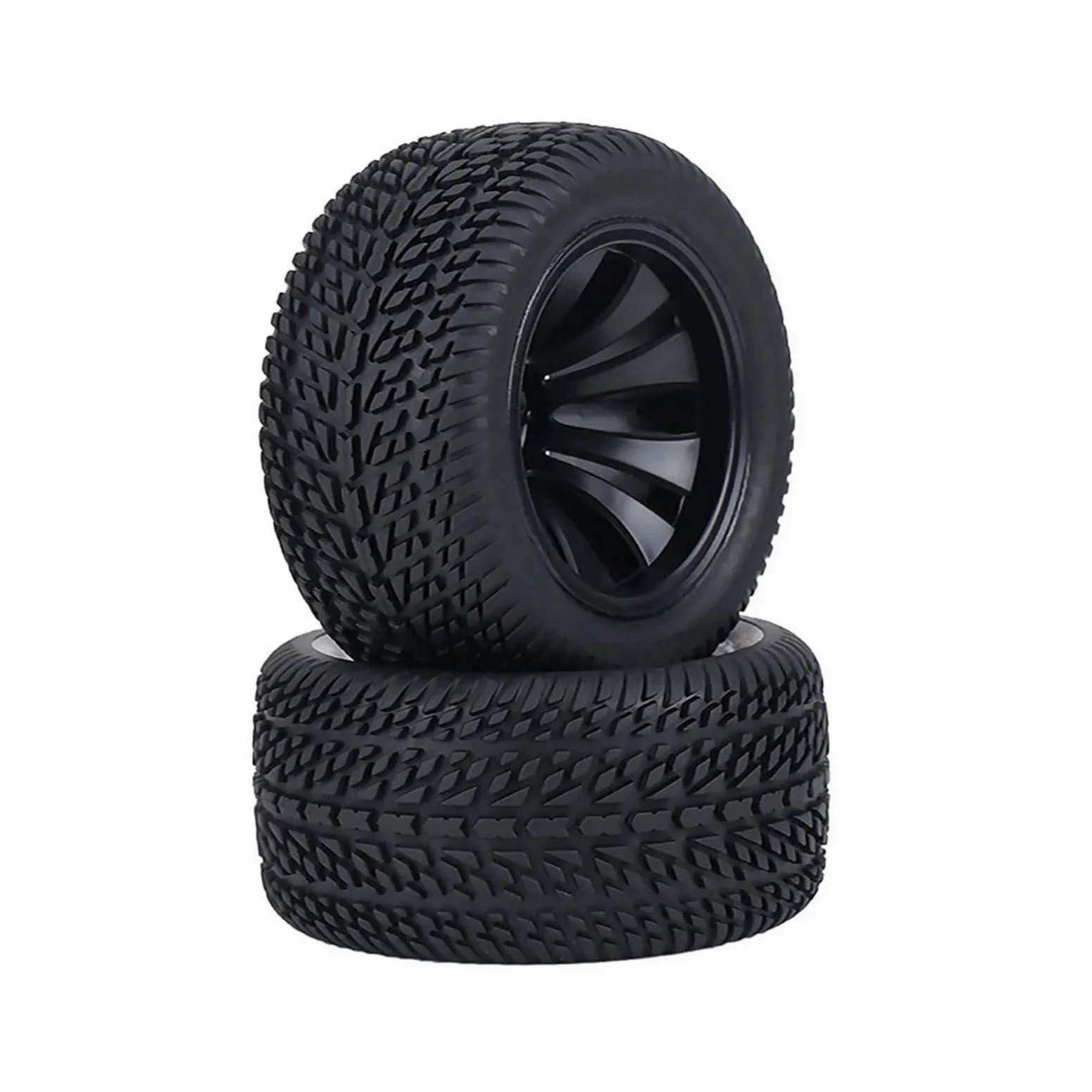 Per Racing 1:12 2 Pezzi Pneumatici Gomma Mozzi Plastica Ruota RC Modello Camion Auto Accessorio Assemblare Aggiornamento Modificato Sostituzione Sostituire Pneumatici