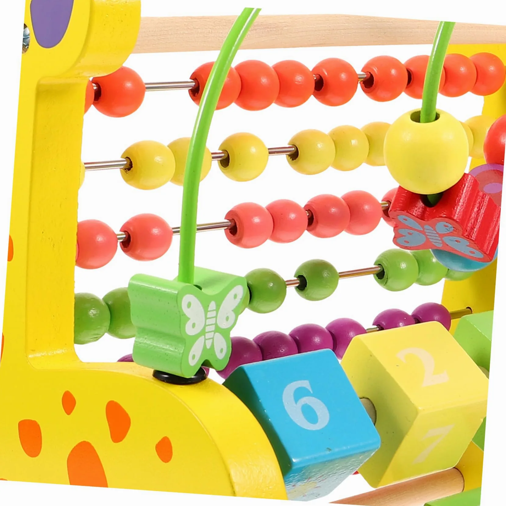 BESTonZON Abaco Giocattolo Giraffa in Legno per Ragazzo Ragazza, 1 Pz | Strumento Didattico per Contare, Riconoscimento di Numeri, Figure e Colori, per Ragazzo Ragazza