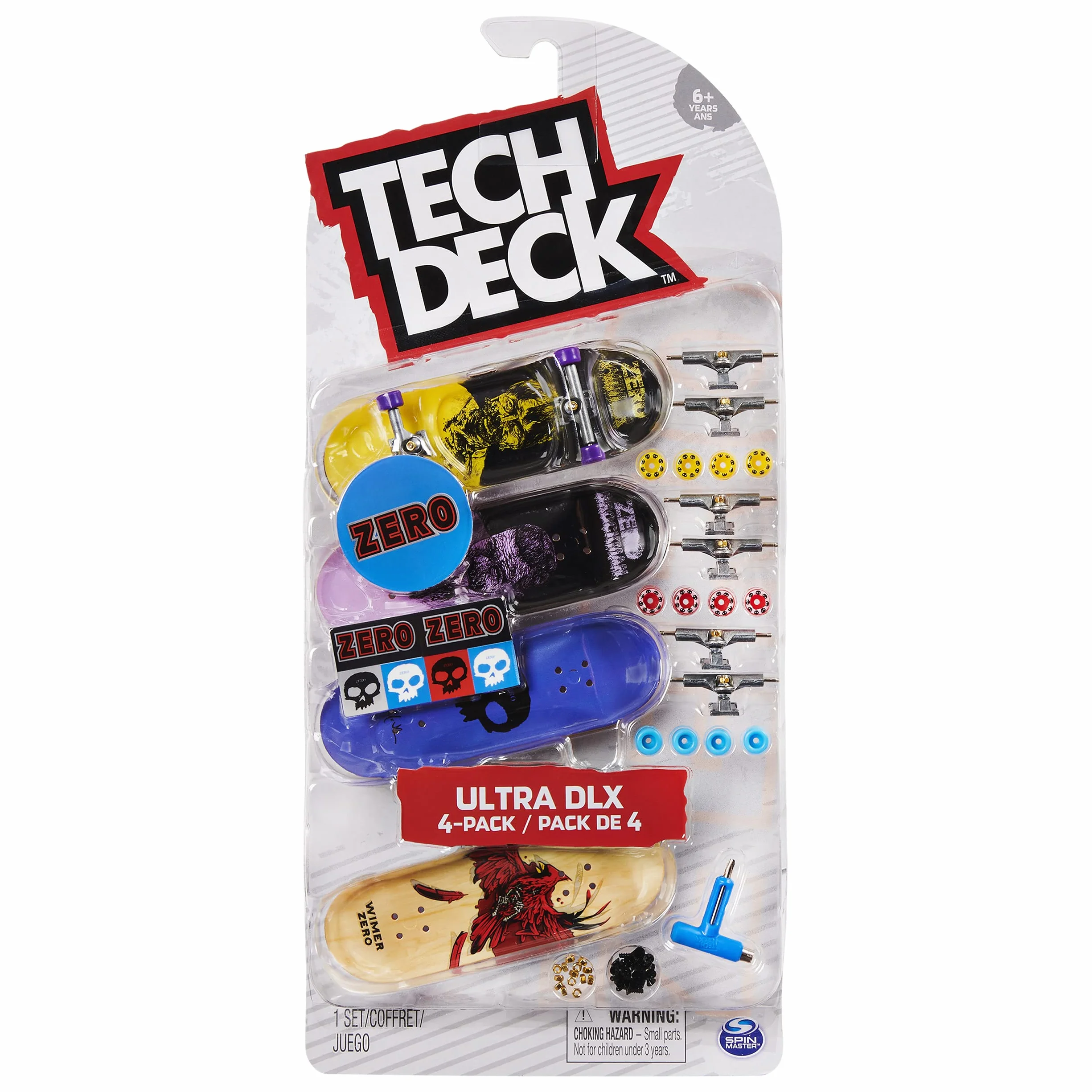 Tech Deck, Giochi Olimpici Parigi 2024, Set da 4 Fingerboard Ultra DLX, Mini Skateboard da Collezione Personalizzabili, Giocattoli per Bambini da 6 Anni in su (pacchetto può variare)