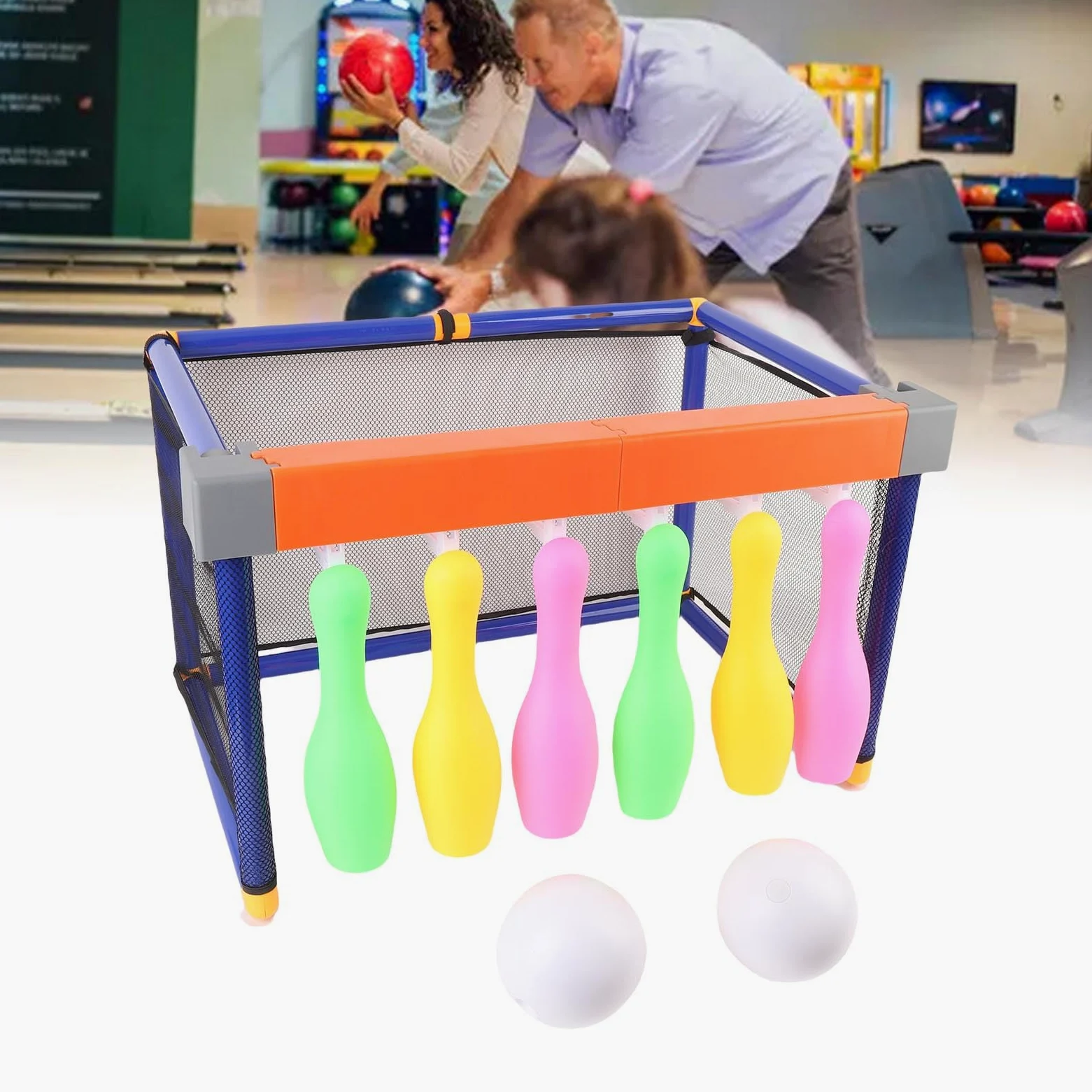 Brrnoo Set Bowling e Calcio 2 in 1 per Bambini, 6 Birilli e 2 Birilli