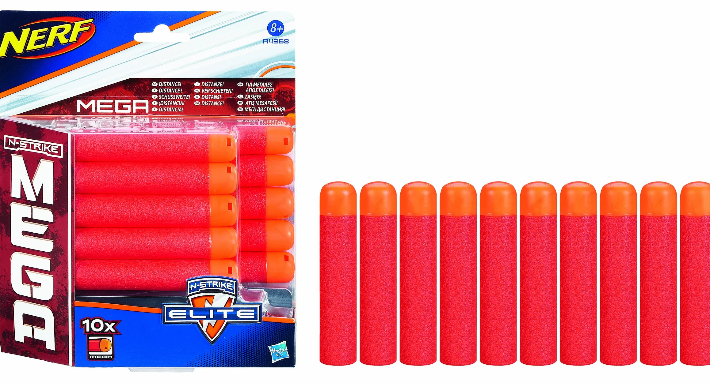 Hasbro Nerf- Ricarica da 10 Dardi Mega, A4368E24