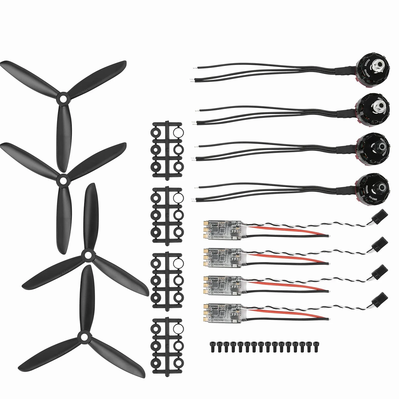 Set motore CW+CCW in lega di alluminio 2205 2300KV, ESC brushless 30A con 5045, accessorio drone RC ad alte prestazioni per quadricotteri FPV Racing e aggiornamenti auto RC